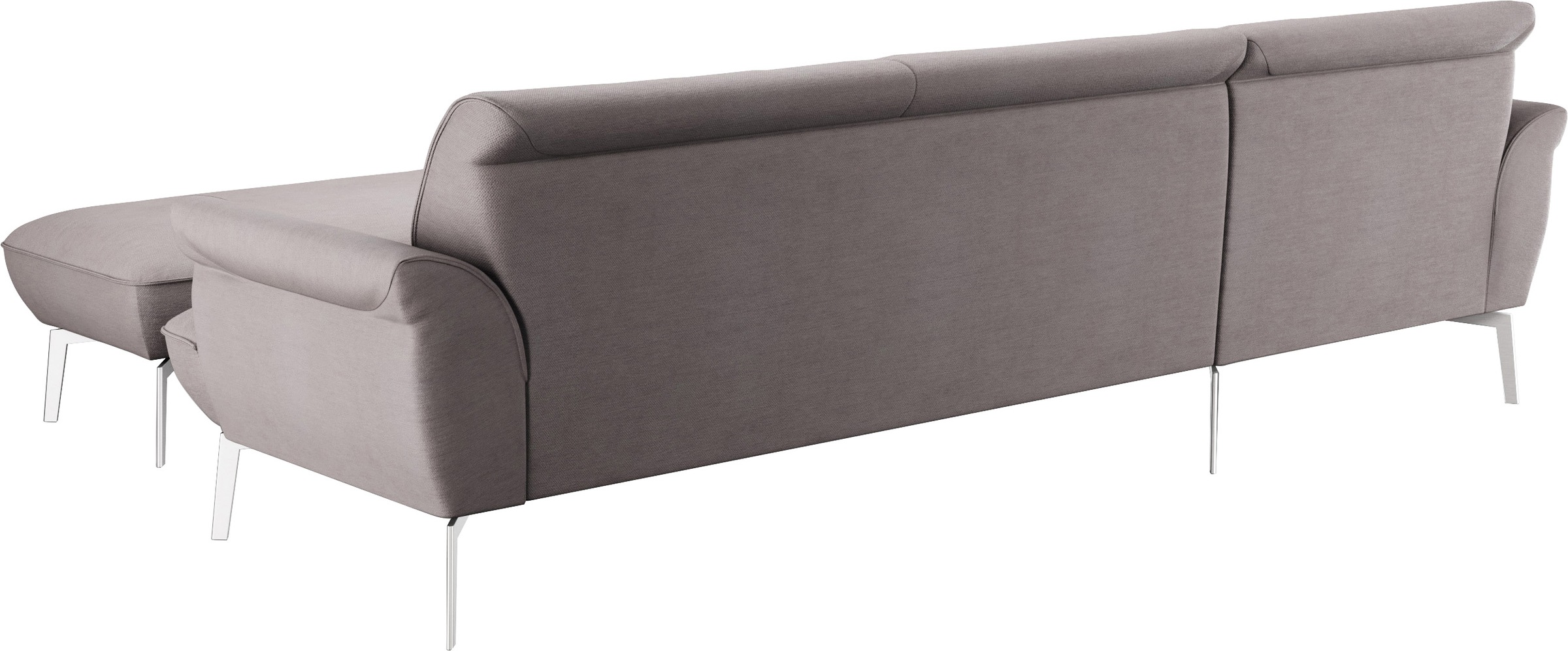 himolla Ecksofa »himolla 9900«, (mit Hocker), Recamiere rechts o. links, Füße Aluminium, mit Hocker