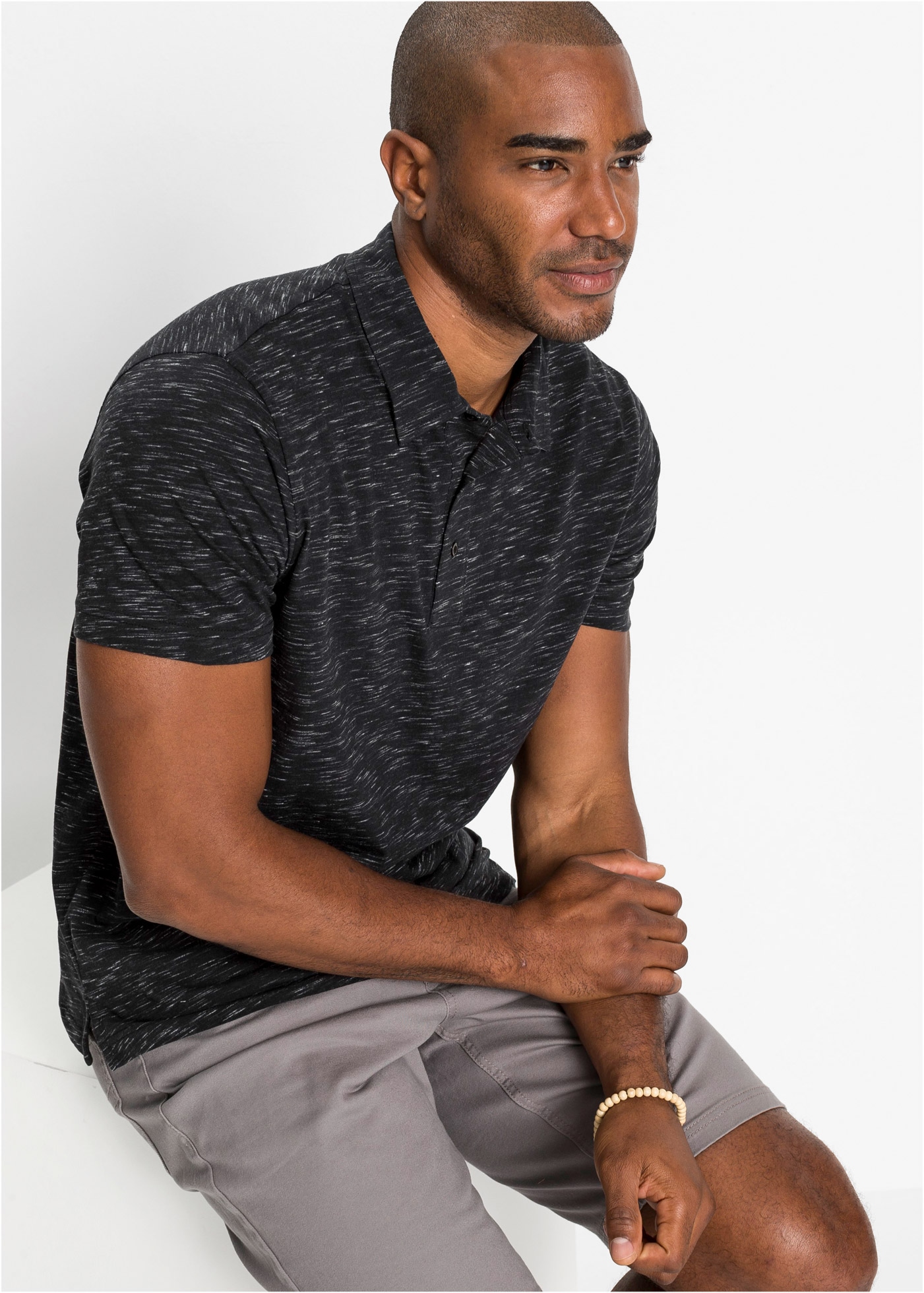 bonprix Poloshirt Regular Fit, Kurzarm, Kragen mit Knopfleiste