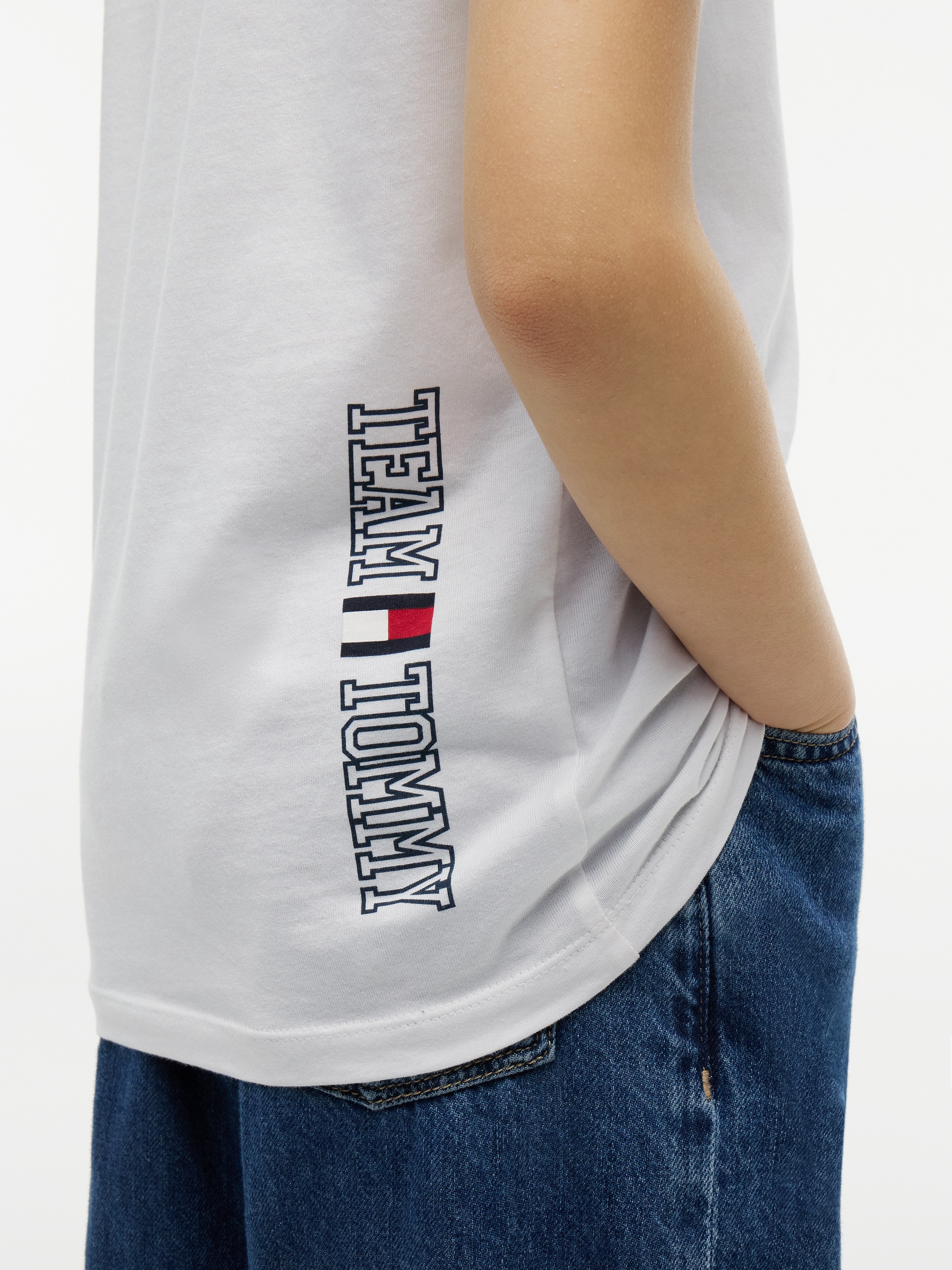 Tommy Hilfiger T-Shirt Rundhalsausschnitt, Regular Fit, Kinder bis 16 Jahre, reine Baumwolle