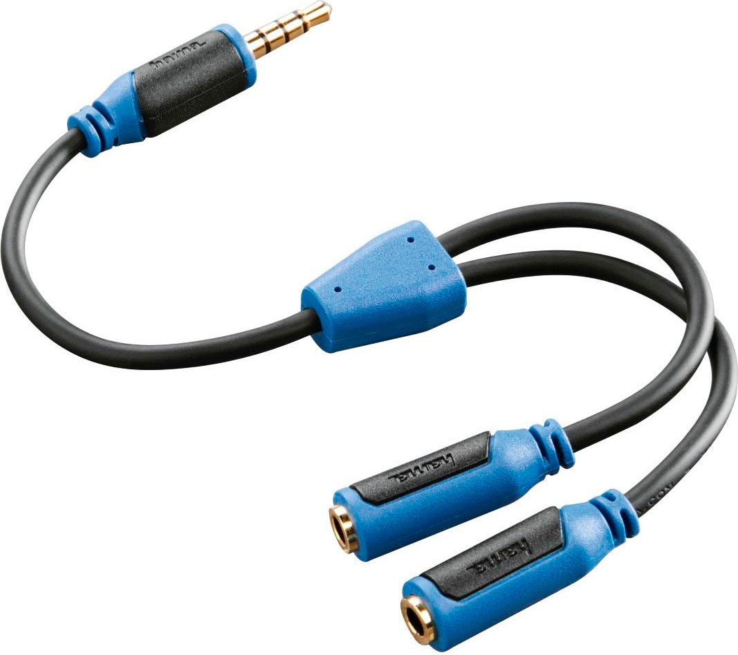 Hama Audio-Adapter »Audio-Adapter "Super Soft" für PS4 Headset-Adapter«, 3,5-mm-Klinke zu 3,5-mm-Klinke, 10 cm