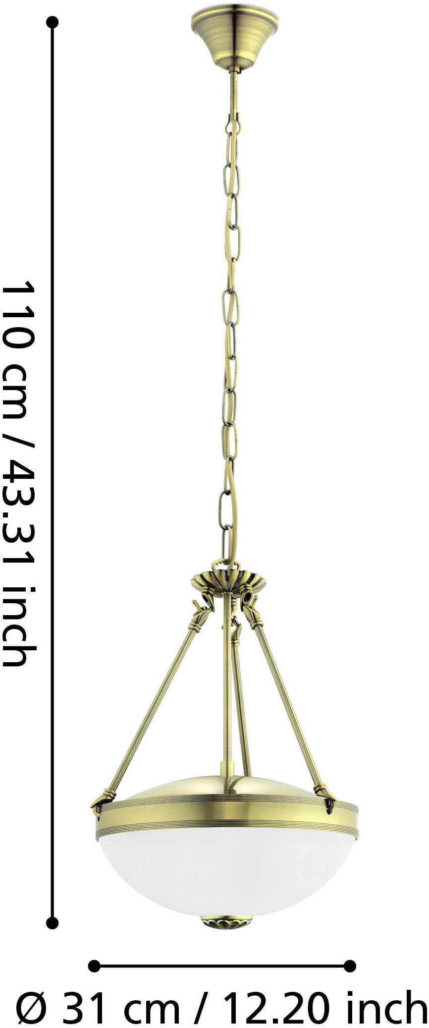 EGLO Hängeleuchte »SAVOY Pendellampe - Metallguss - E27 - 2X60W - IP20« E27 1 Stk. Hängelampe, Deckenlampe, Wohnzimmer, Esszimmer, H110 x Ø31 cm