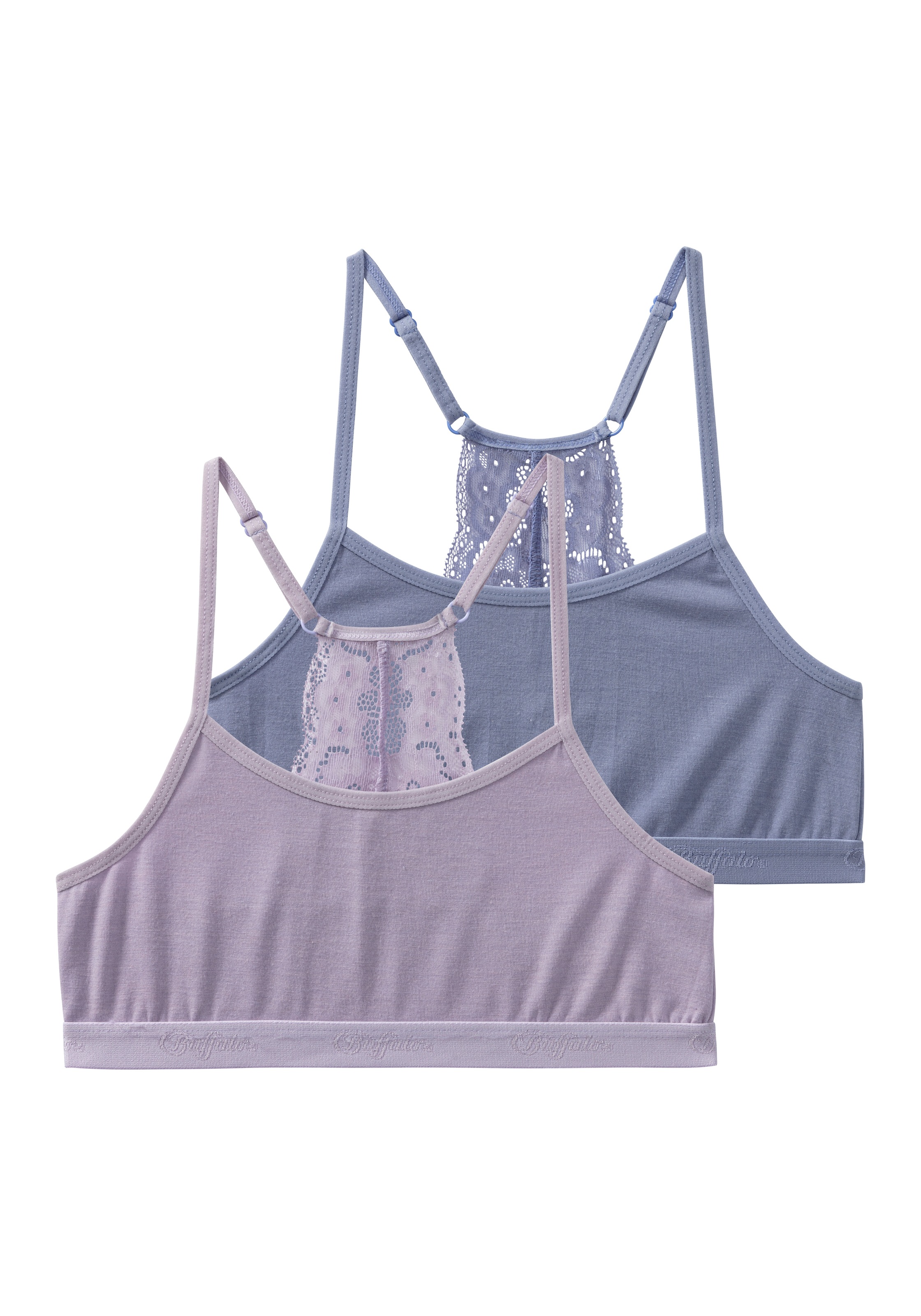 BUFFALO Bustier Packung, 2 Stk. tlg., Ringerücken aus schöner Spitze flieder / lila 146/152 - N-Gr N-Gr 146/152 Buffalo Bustier im 2er Pack