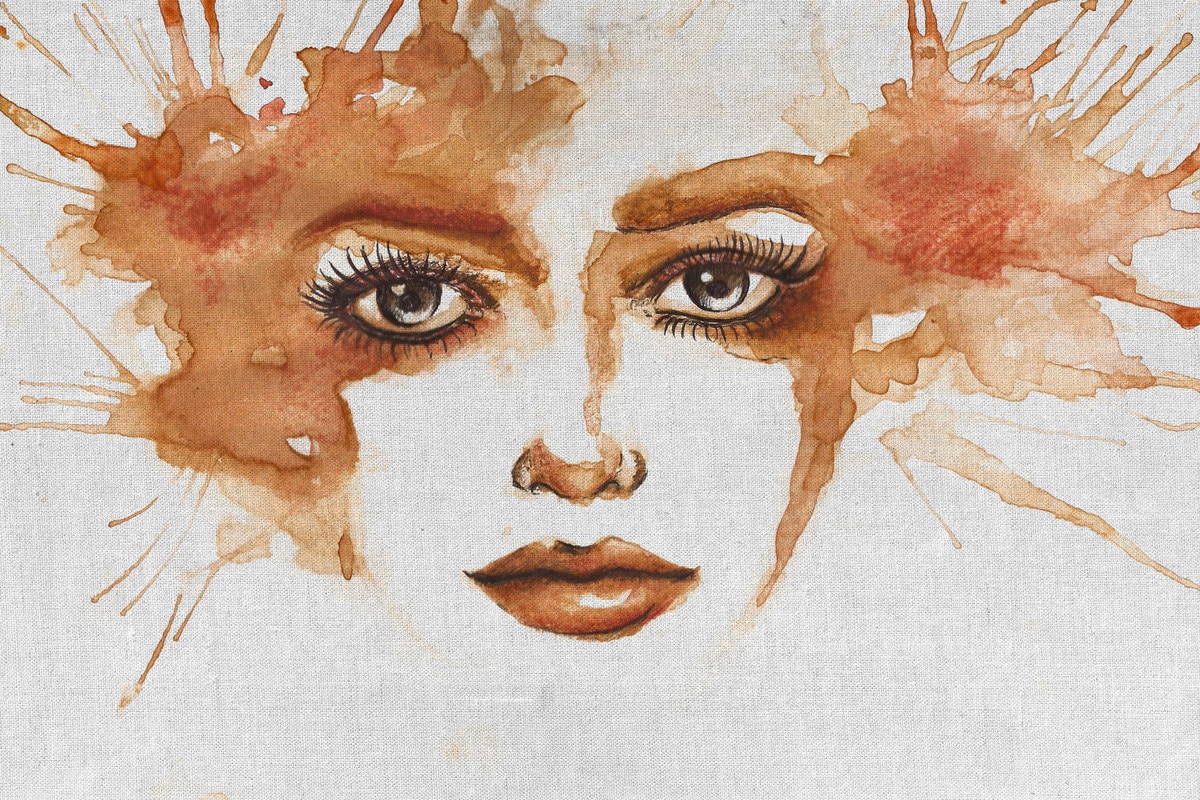 A.S. Création Leinwandbild »Watercolor Face 1 - Wandbild Grau Orange Keilra günstig online kaufen