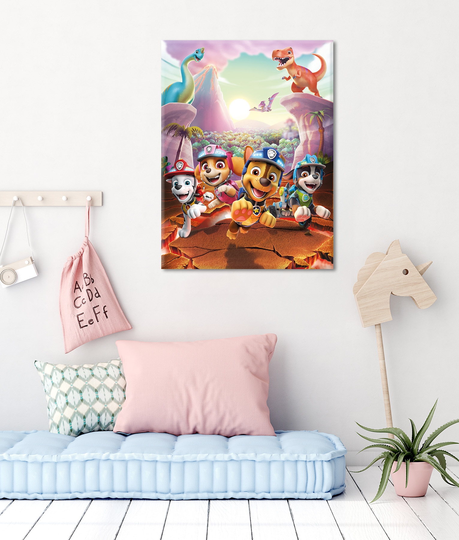 Bönninghoff Leinwandbild »Wandbild DINO RESCUE PAW PATROL 46x61 cm – Leinwandbild Keilrahmen« Dinosaurier | Hunde | Paw Patrol | Serien | Tiere 1 Stk. tlg. auf Keilrahmen gespannt