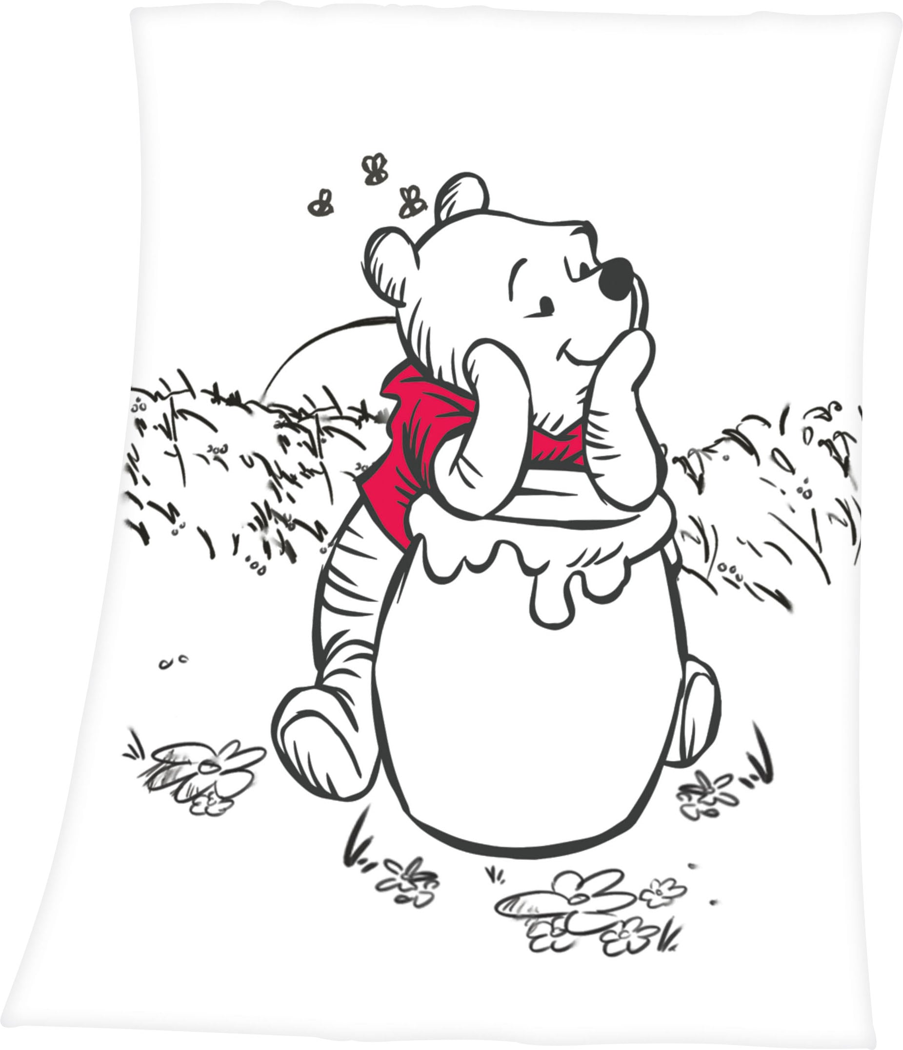 Babydecke „Winnie Pooh“, mit liebevollem Winnie Pooh Motiv, Kuscheldecke weiß B/L: 75 cm x 100 cm