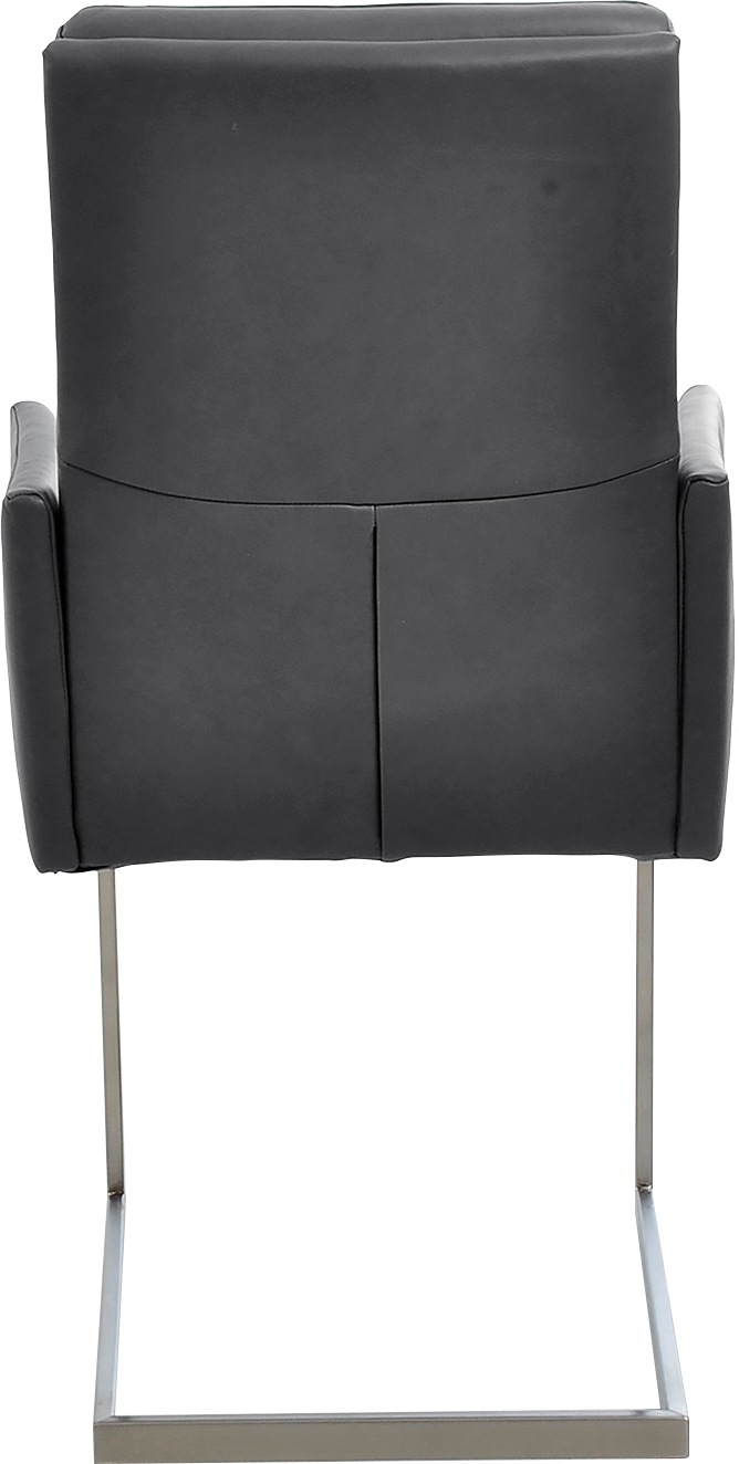 K+W Komfort & Wohnen Armlehnstuhl, Leder CLOUD, stabiles Hochkantrohr, Untergestell in Edelstahloptik oder schwarz