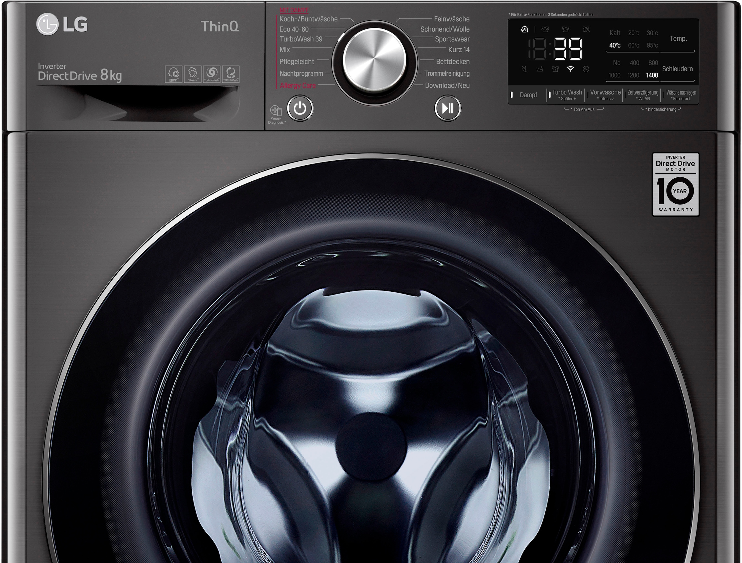 LG Waschmaschine »F4WV708P2BA«, F4WV708P2BA, 8 - U/min, 1400 39 kaufen kg, Waschen Minuten TurboWash® online in nur