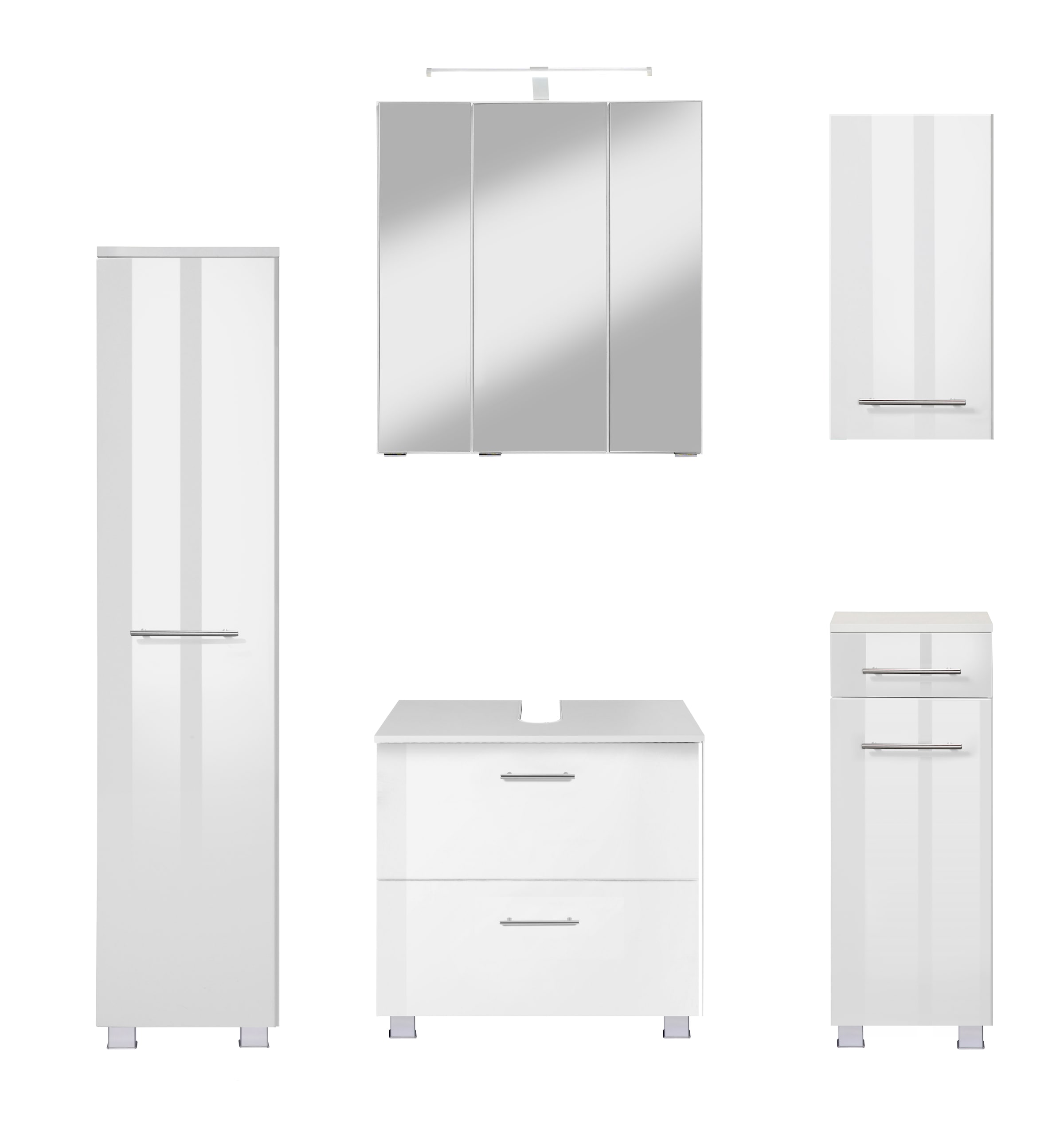 welltime Badmöbel-Set »"Trento", Badezimmer-Set, Hängeschrank, Unterschrank günstig online kaufen