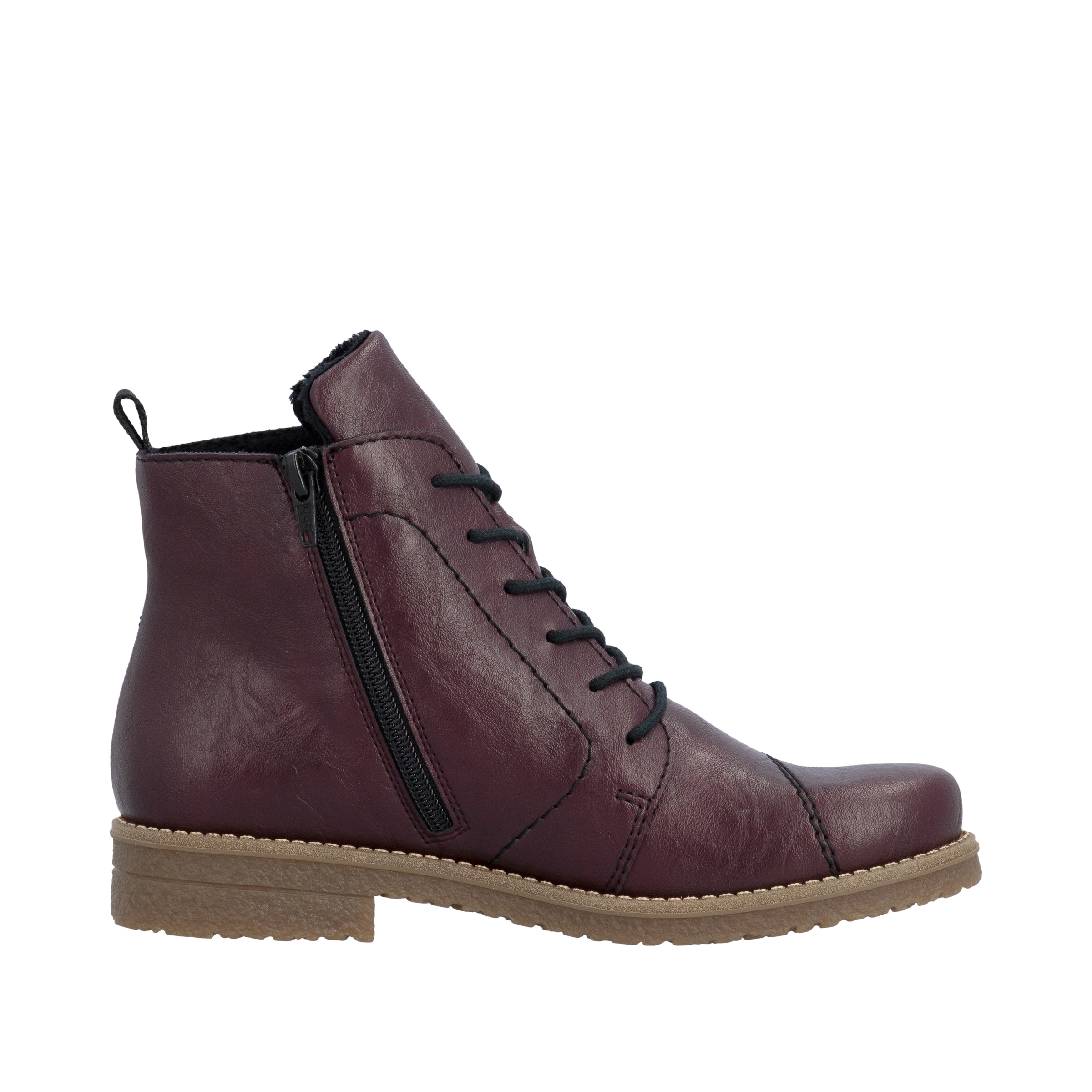 Rieker Schnürstiefelette  Blockabsatz, Schnürboots mit modischen Ziernähten