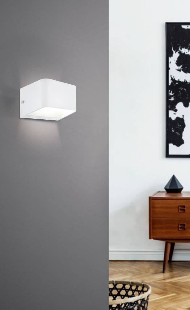 EGLO Wandleuchte »SANIA 4 Wandlampe, Wandstrahler, Flurlampe, weiß, LED, modern«, 1 flammig, Leuchtmittel LED-Board | LED fest integriert, Wohnzimmer, Esszimmer, Flur, minimalistisch, indirektes Licht, 13x8cm