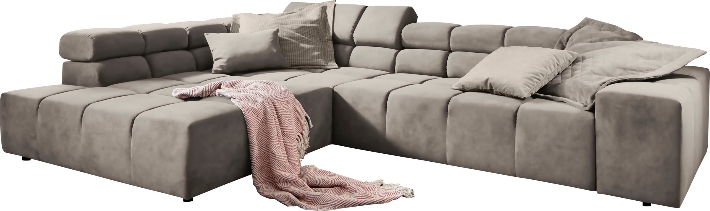 INOSIGN Ecksofa »Ancona incl. Kopfteilverstellung, OTTOs Choice, Breite 319cm, L-Form«, wahlweise motorische Sitztiefenverstellung, auch in Cord + Easy Care