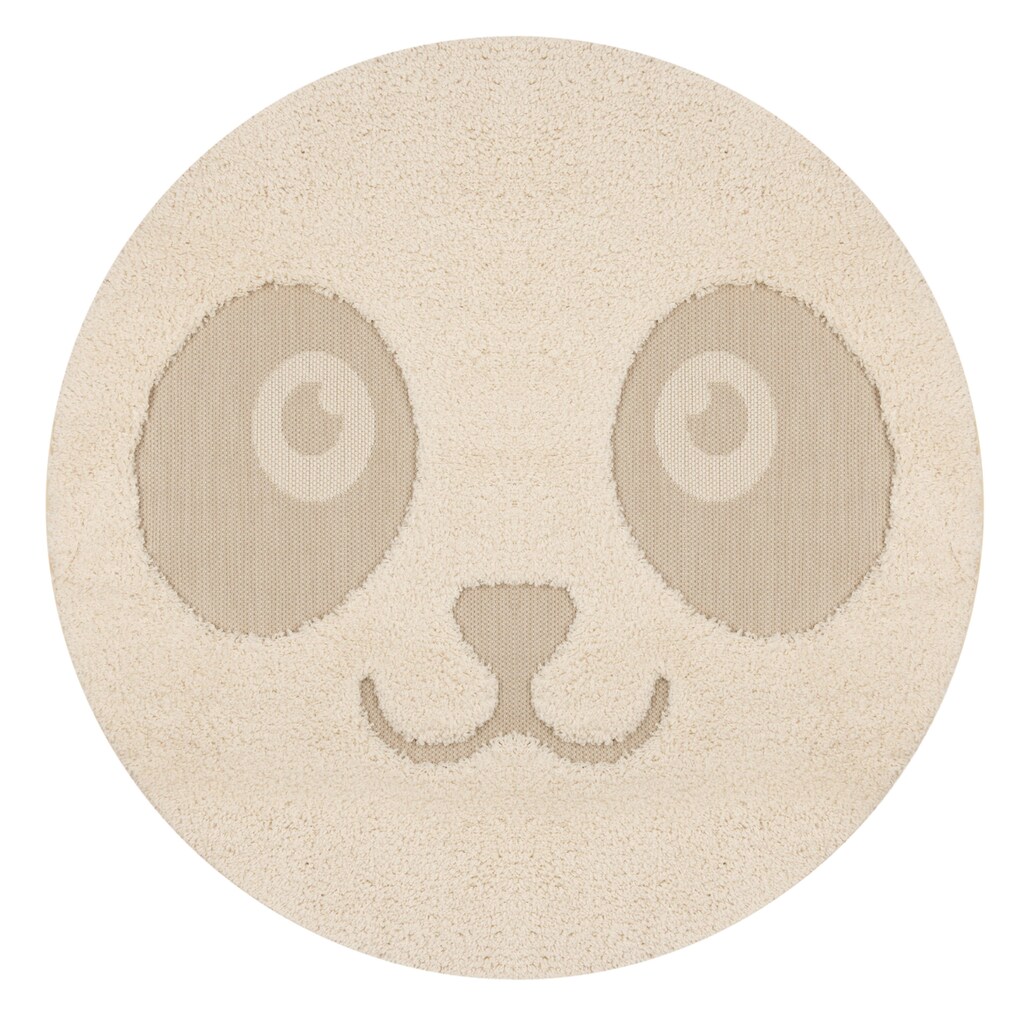 Zala Living Kinderteppich »Panda Pete«, rund, Tiermotiv, Kurzflor, Hoch-Tief Struktur, Strapazierfähig, Pflegeleicht