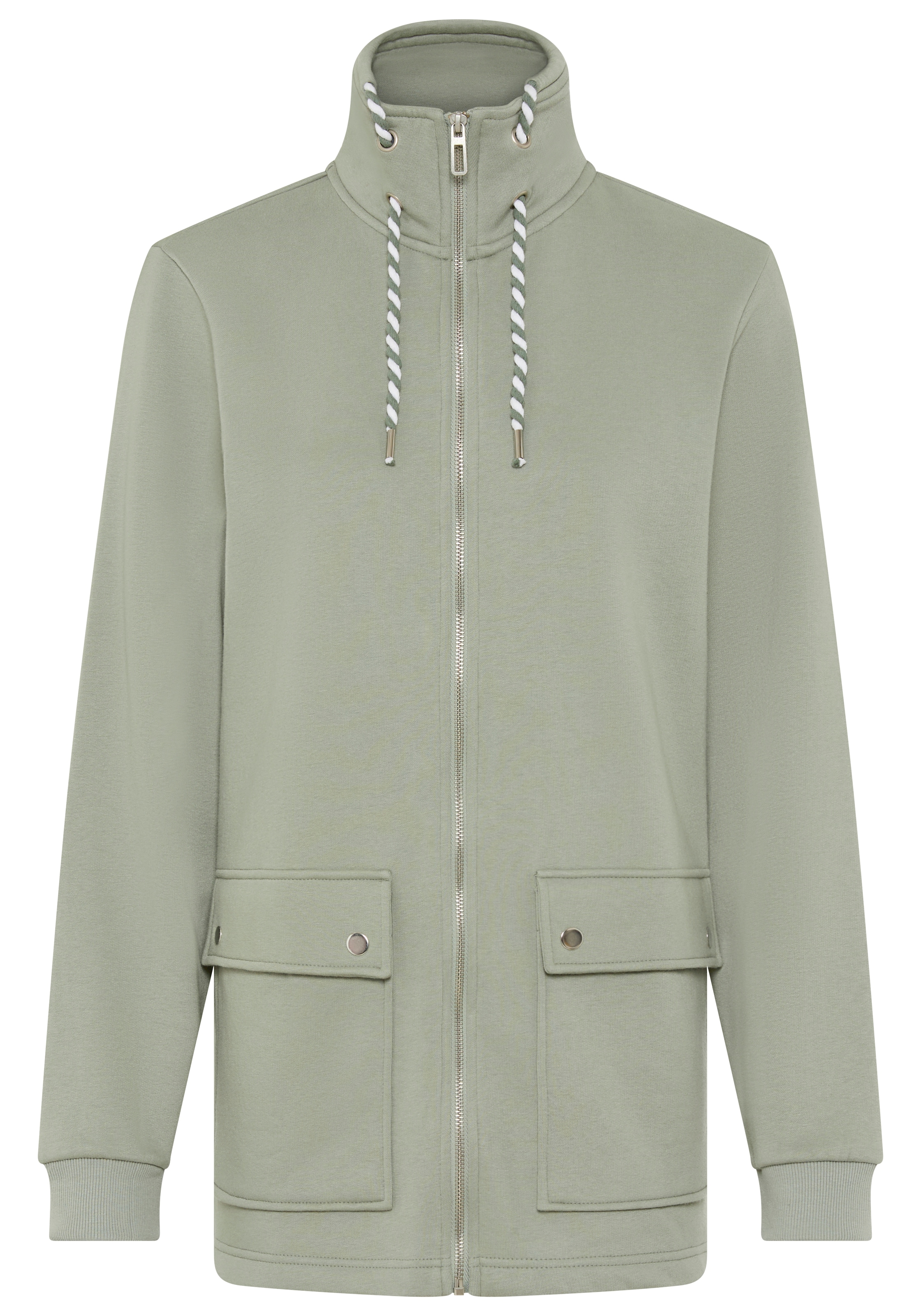 Laura Scott Sweatjacke Weiche Baumwollmischung mit Stehkragen und Außentaschen