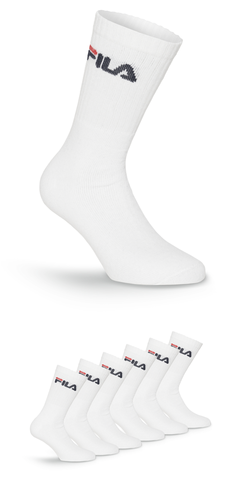Fila Tennissocken »UNISEX CREW TENNIS FULL TERRY SOCKS«, (6 Paar), Sportsocken, flache Zehennaht