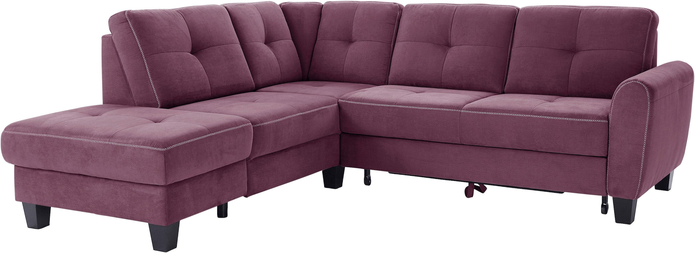sit&more Ecksofa »Varese L-Form«, mit Federkern, wahlweise mit Bettfunktion und Stauraum