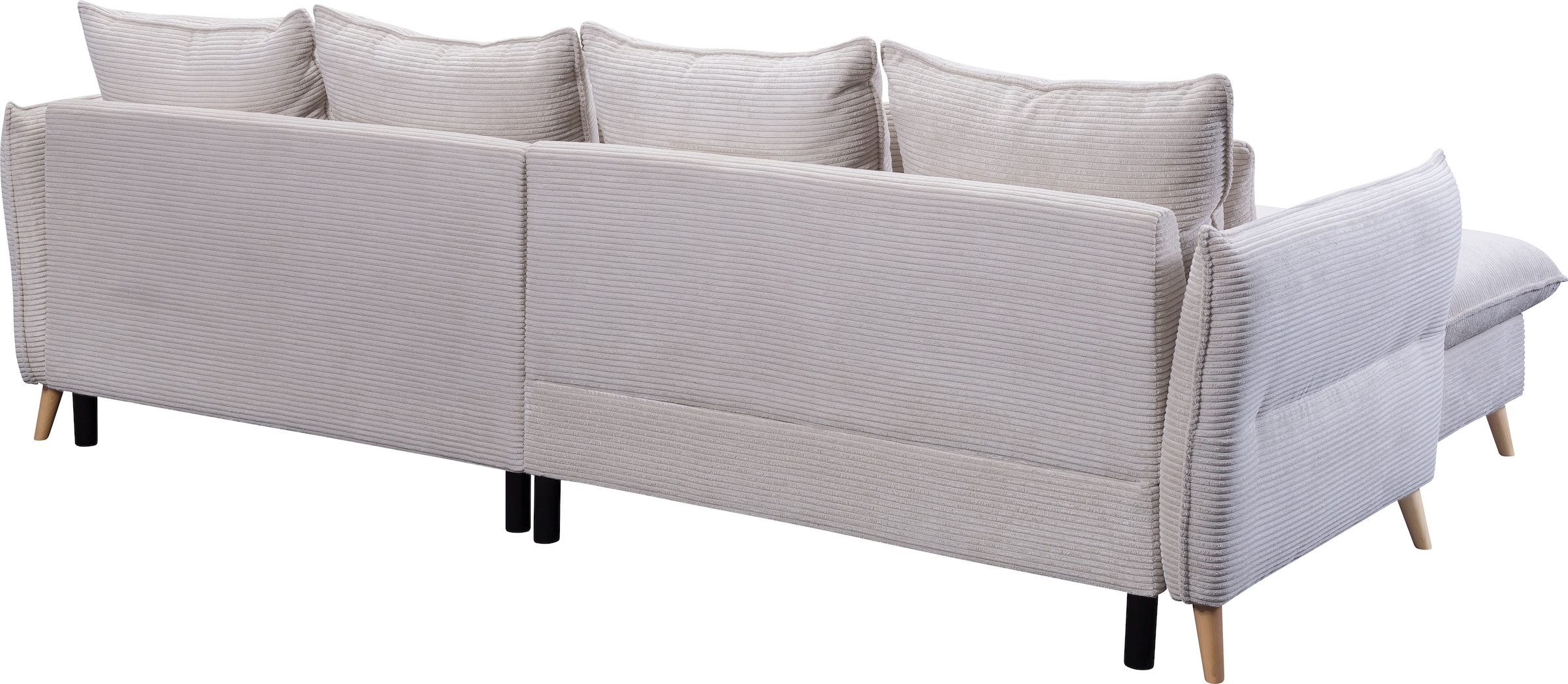 exxpo - sofa fashion Ecksofa »WALPY, elegant und modern, hoher Sitzkomfort, schmale Armlehnen«, L-Form, wahlweise mit Bettfunktion und Bettkasten, in Cord