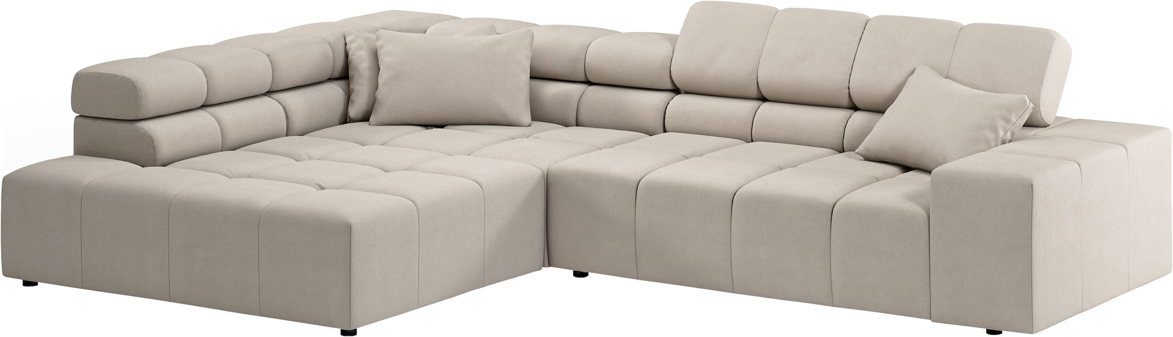 INOSIGN Ecksofa »Ancona incl. Kopfteilverstellung, Breite 319cm, L-Form«, wahlweise motorische Sitztiefenverstellung, auch in Cord + Easy Care