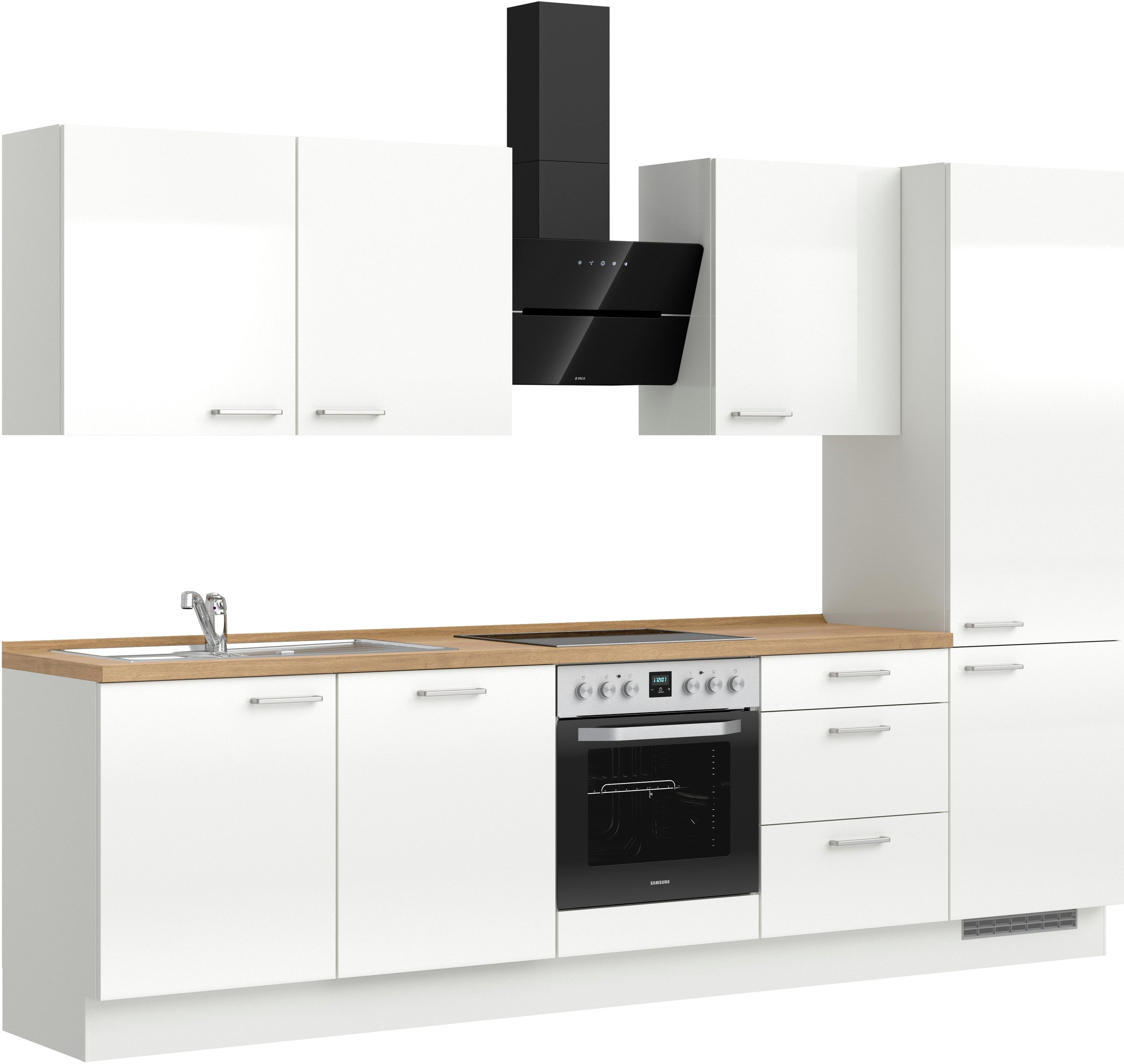 nobilia® Küchenzeile »"Flash II"«, vormontiert, Ausrichtung wählbar, Breite 300 cm, wahlw. mit E-Geräten