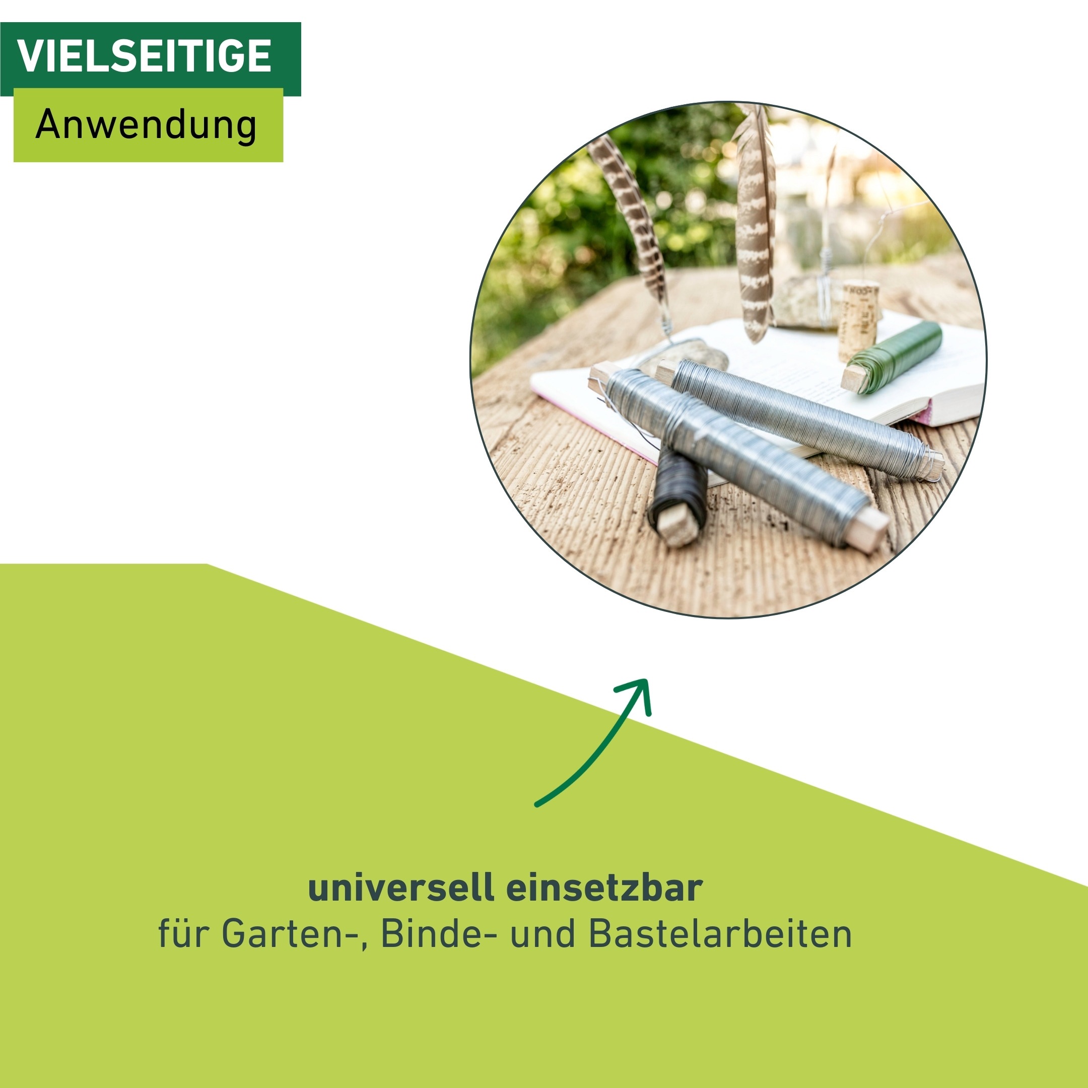 Windhager Pflanzschnur »für Garten-, Binde- und Bastelarbeiten, Floristendraht« 1 Stk. tlg. Blumendraht 0,65 mm x 50 m, schwarz