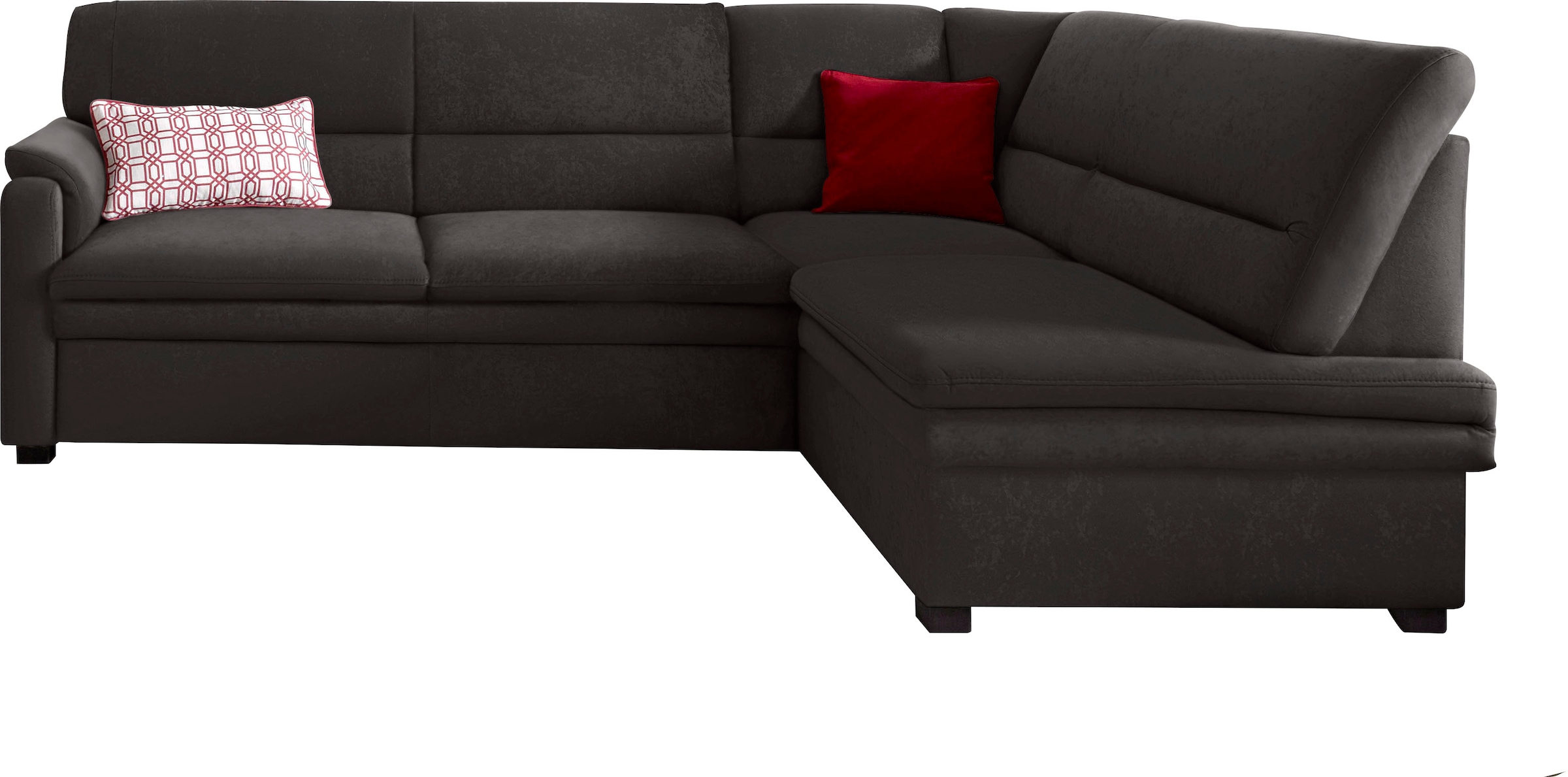 sit&more Ecksofa »Pisa L-Form« mit Federkern, wahlweise mit Bettfunktion