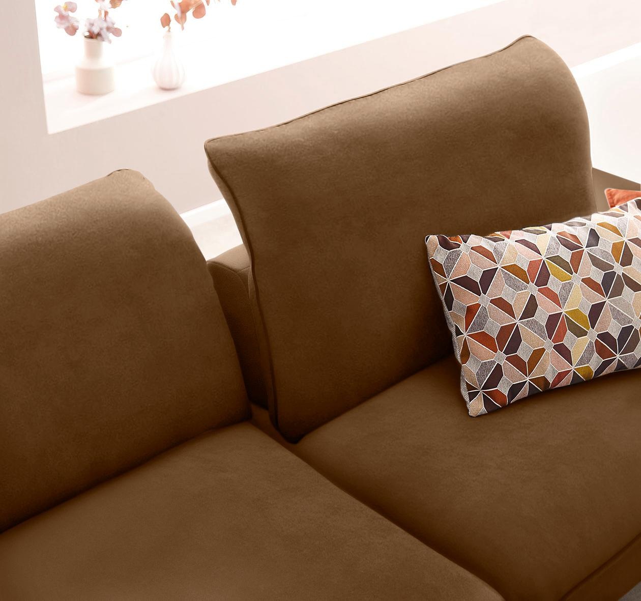 W.SCHILLIG Ecksofa »enjoy&MORE, Designsofa, elegant und bequem, L-Form«, mit Sitztiefenverstellung, Füße Chrom glänzend, Breite 294 cm