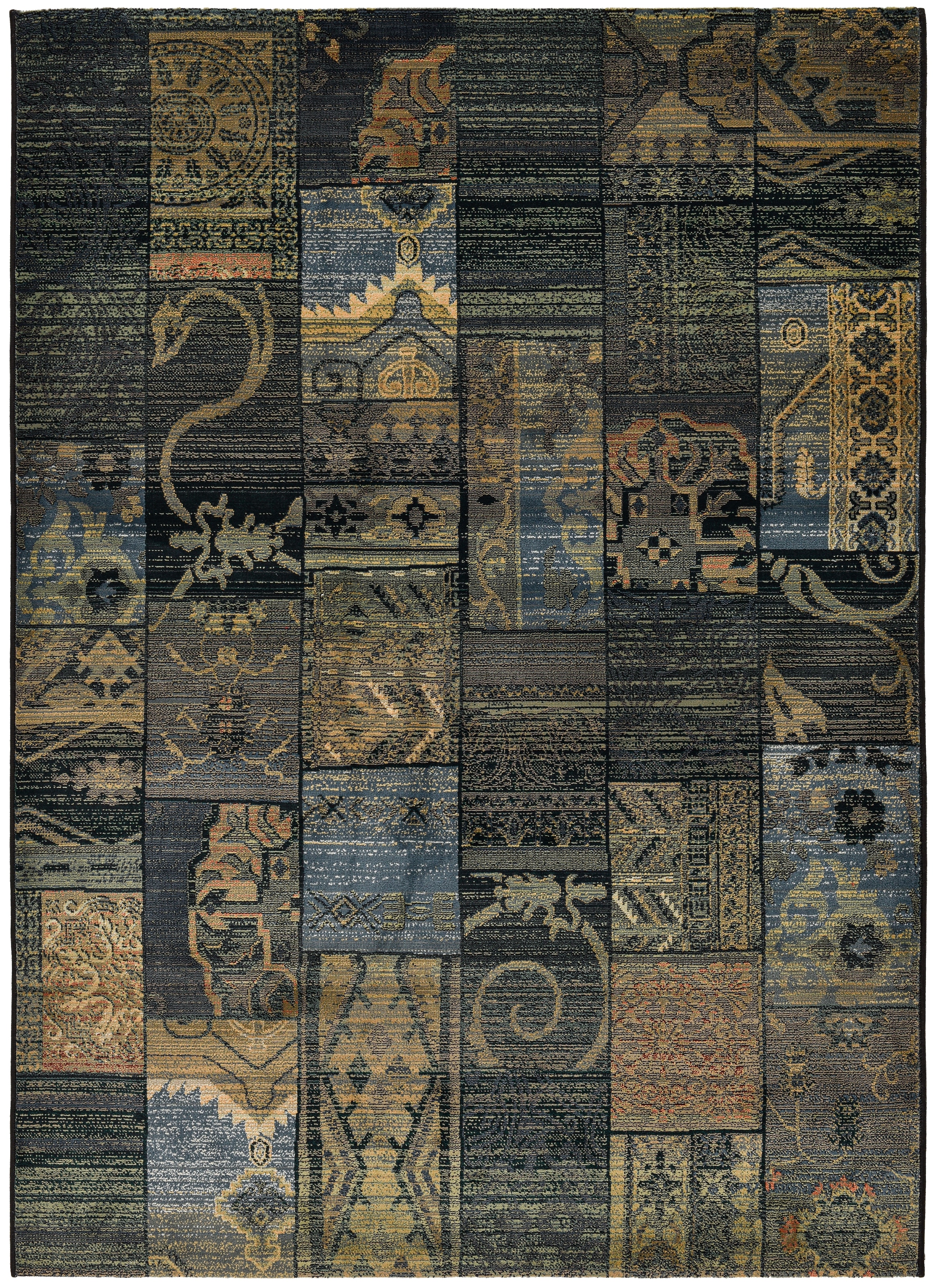 THEKO Teppich »Gabiro 5504«, rechteckig, 10 mm Höhe, Melange-Effekt, Patchwork Design, auch als Läufer, Wohnzimmer
