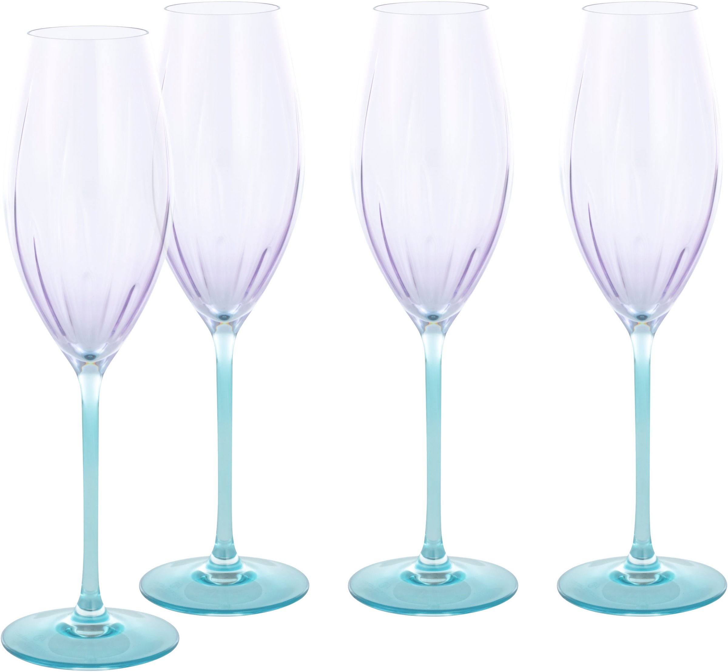 CreaTable Sektglas »Swirly Spring, Sektgläser-Set, 4-tlg.« Rillen Relief, M günstig online kaufen