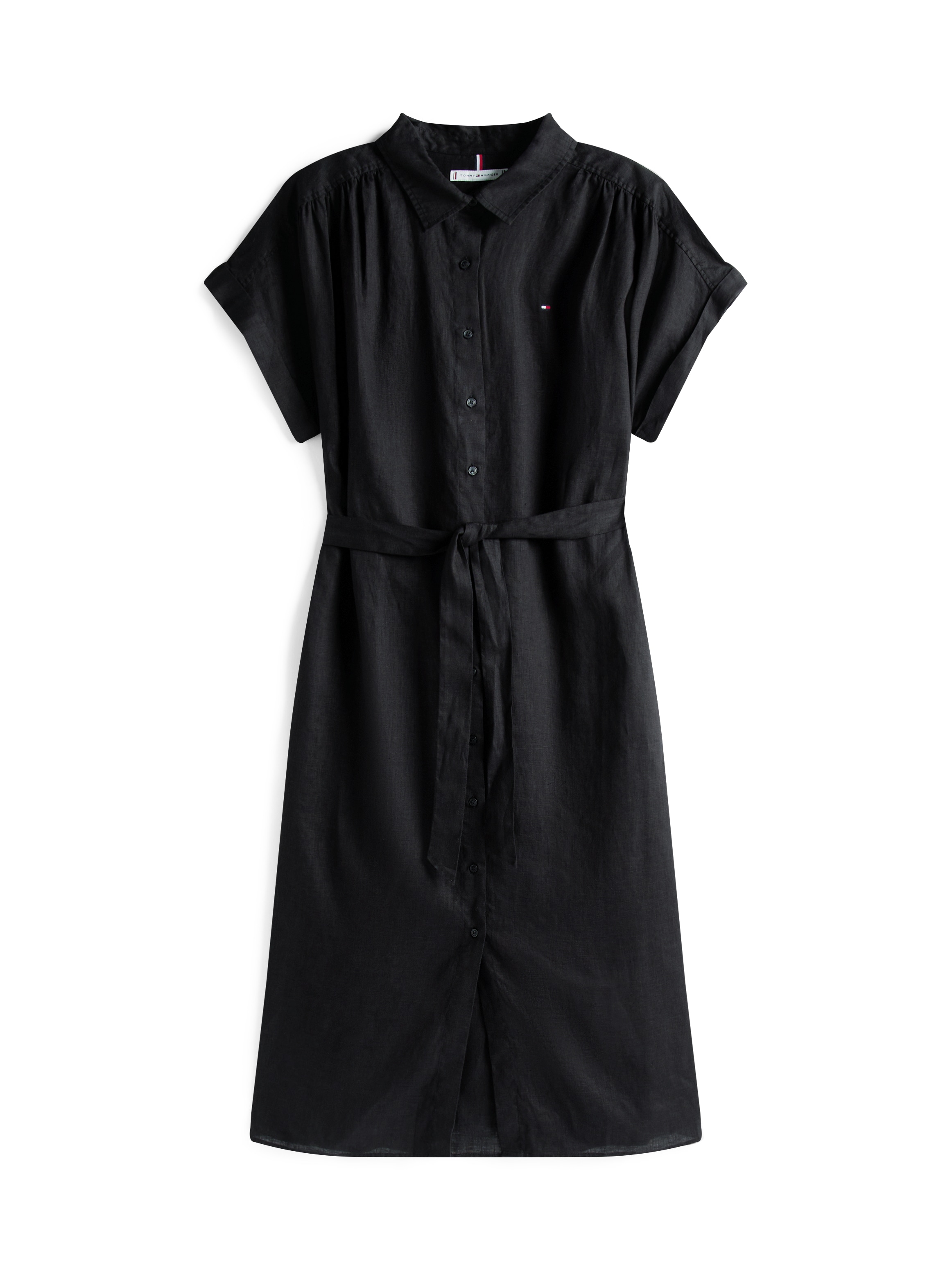 Tommy Hilfiger Curve Midikleid »CRV ESS LI BELTED S/S MIDI DRESS«, in Großen Größen, mit Gürtel, Logostickerei
