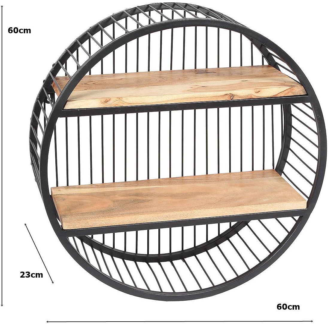 Ambiente Haus Wandregal »Urban rundes Wandregal - (H) 60cm« 1 Stk. tlg.