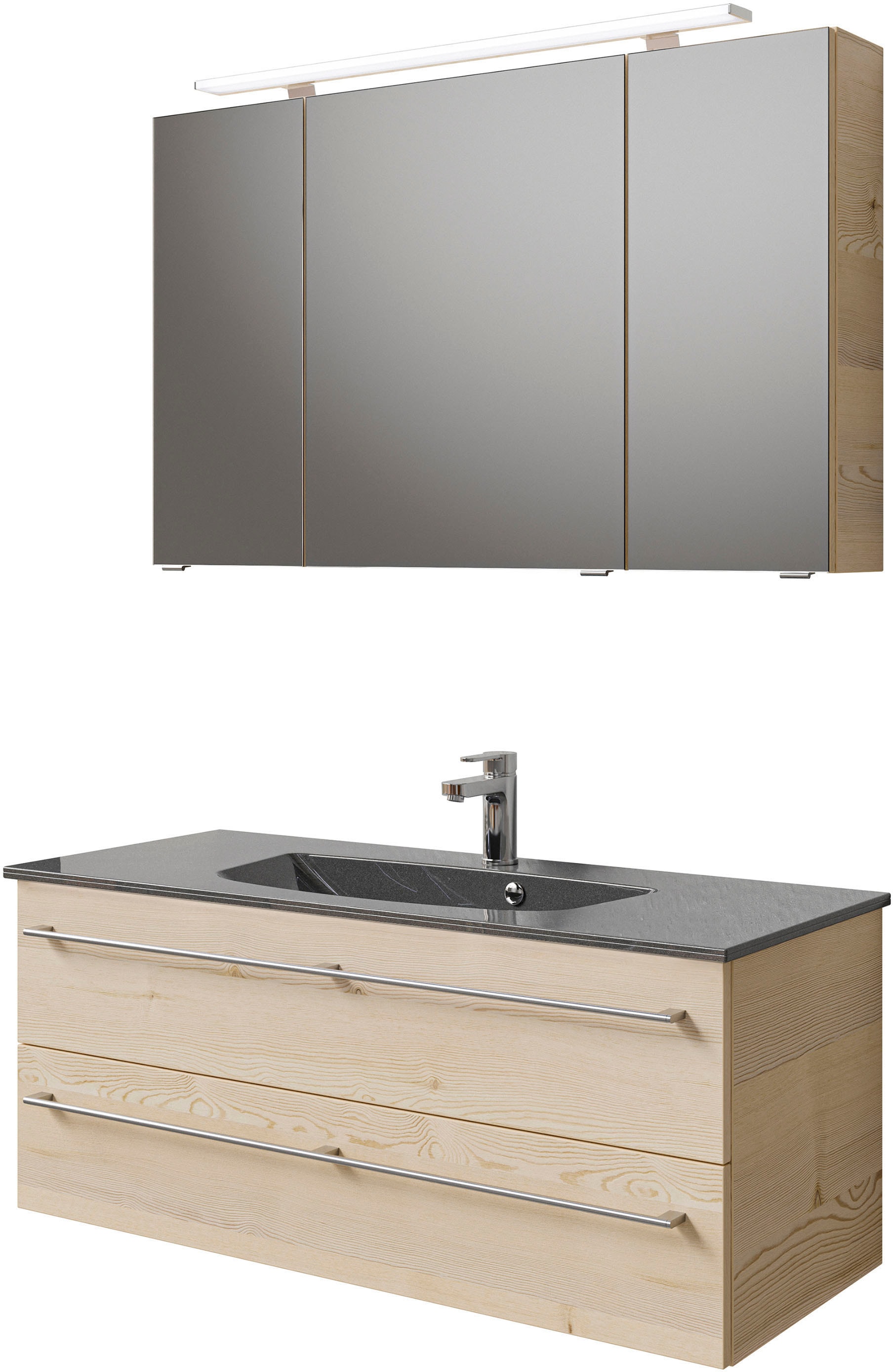 Saphir Badmöbel-Set »Serie 6025 2-teilig Mineralmarmor-Waschtisch mit LED-S günstig online kaufen