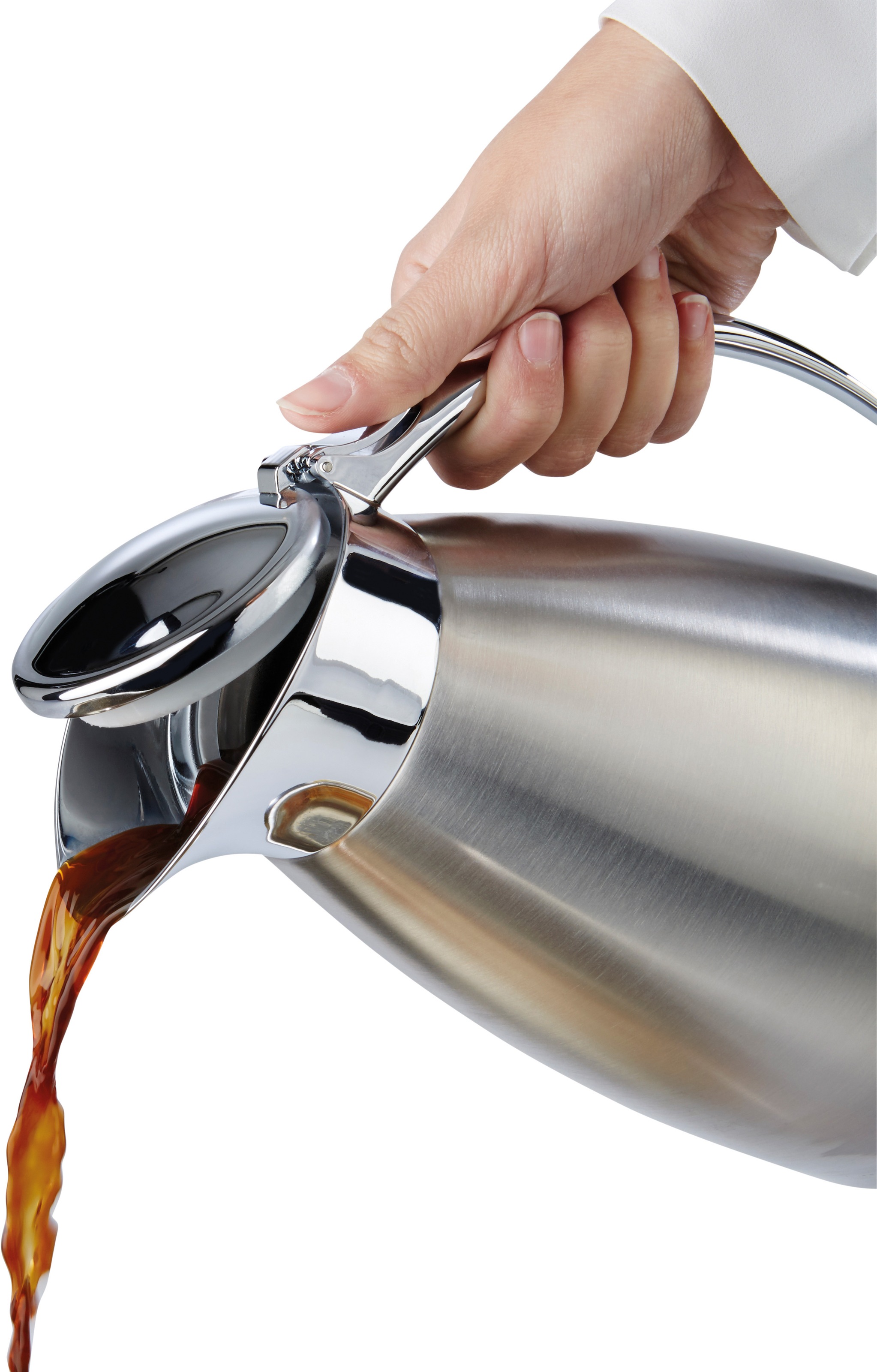 APS Isolierkanne »Advanced«, 1 l, Einhandautomatik, Edelstahl 18/8, doppelwandig