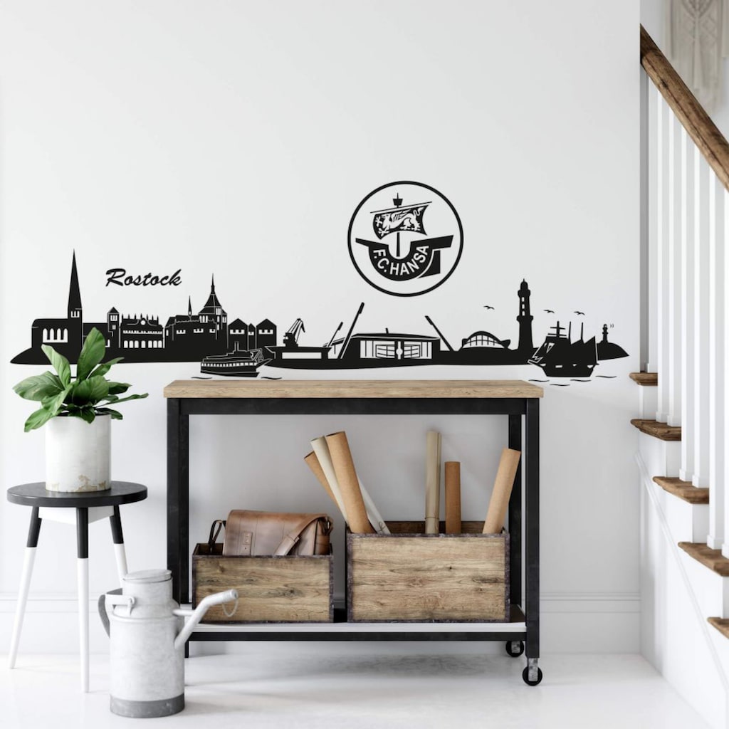 Wall-Art Wandtattoo »Hansa Rostock Skyline + Logo«, (Set, 1 St.)