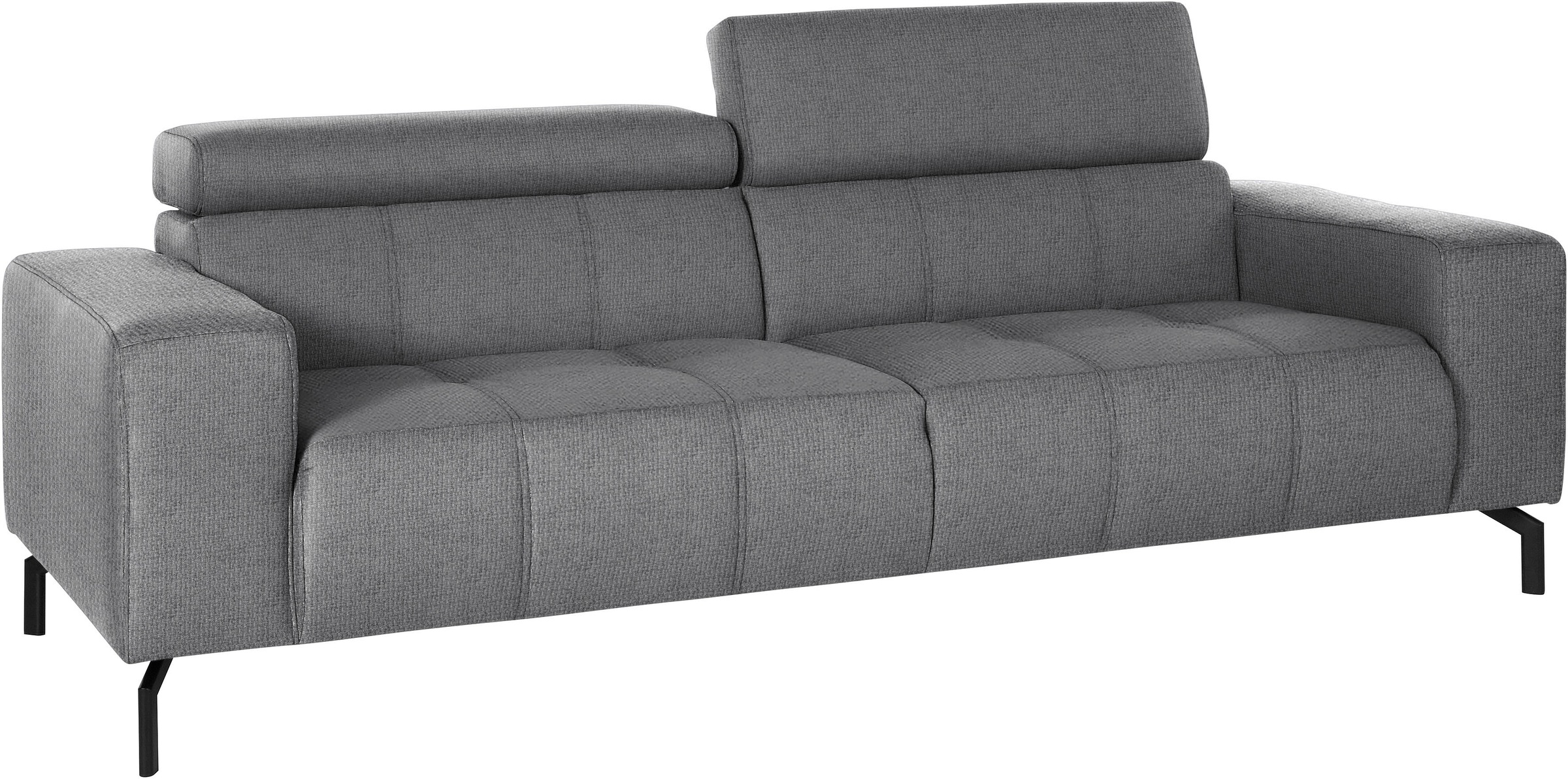 DOMO collection 2,5-Sitzer »Cunelli zeitlos und elegant, moderne Sitznähte als Designelement,«, wahlweise mit 6-fach verstellbaren Kopfteilen, fester Sitzkomfort