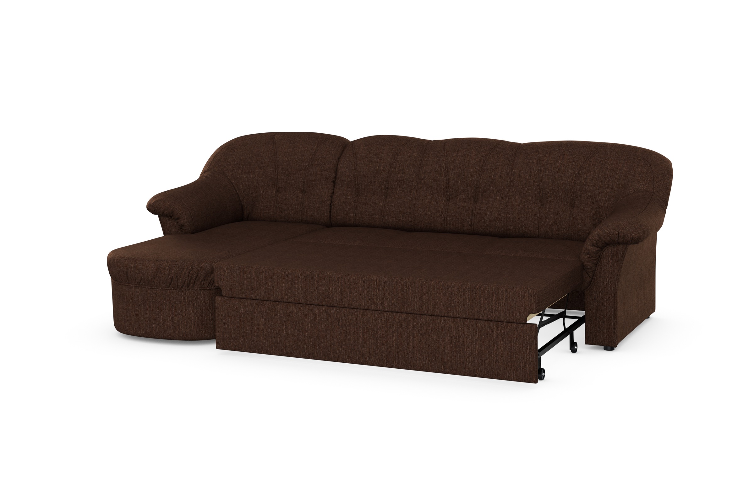 DOMO collection Ecksofa »Pegnitz, elegante Rückensteppung, kompakte Stellmaße 238/141cm, L-Form«, wahlweise mit Bettfunktion