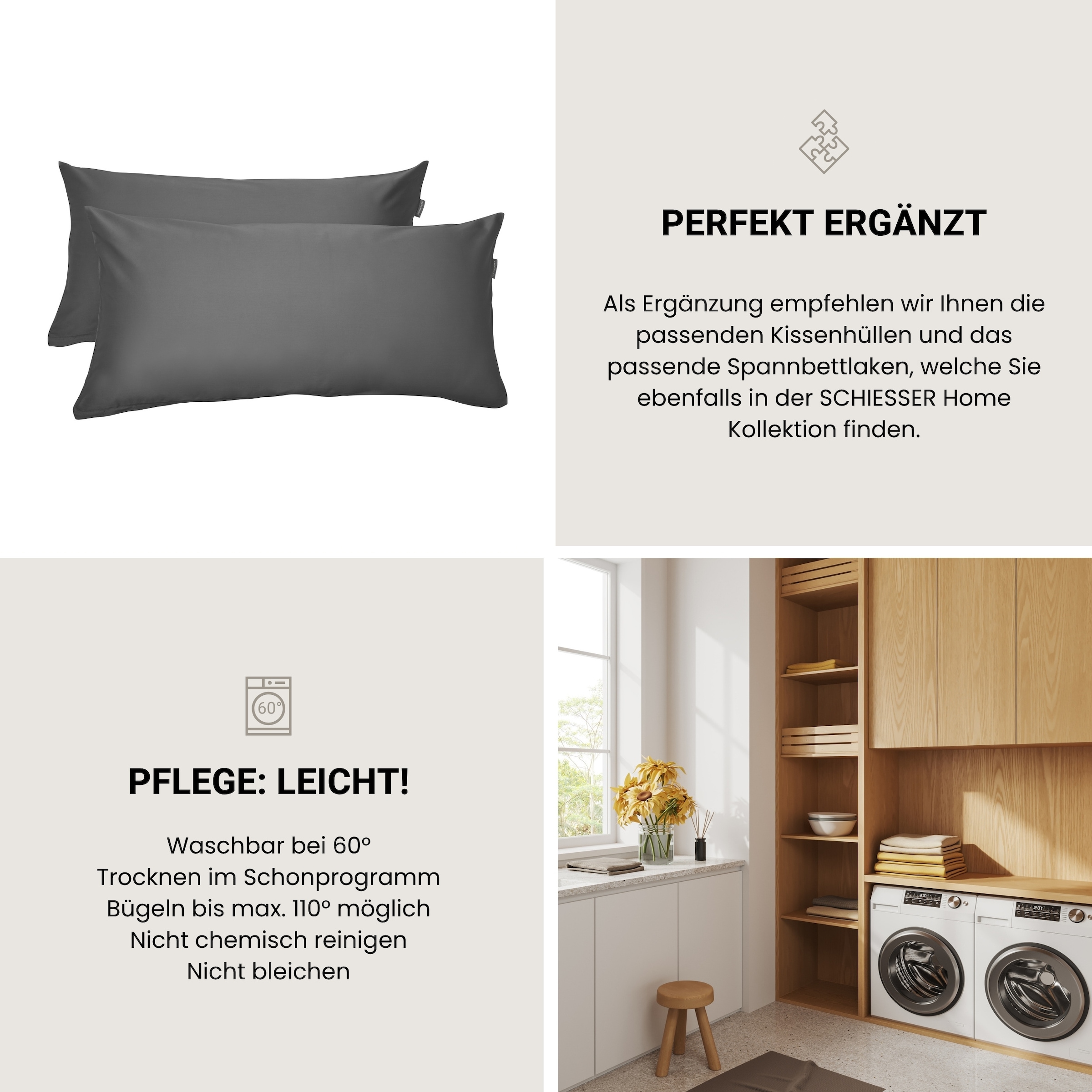 Schiesser Bettwäsche »Ella seidenmattes Premiumbettwäscheset aus feinstem Baumwollsatin«, Made in Green