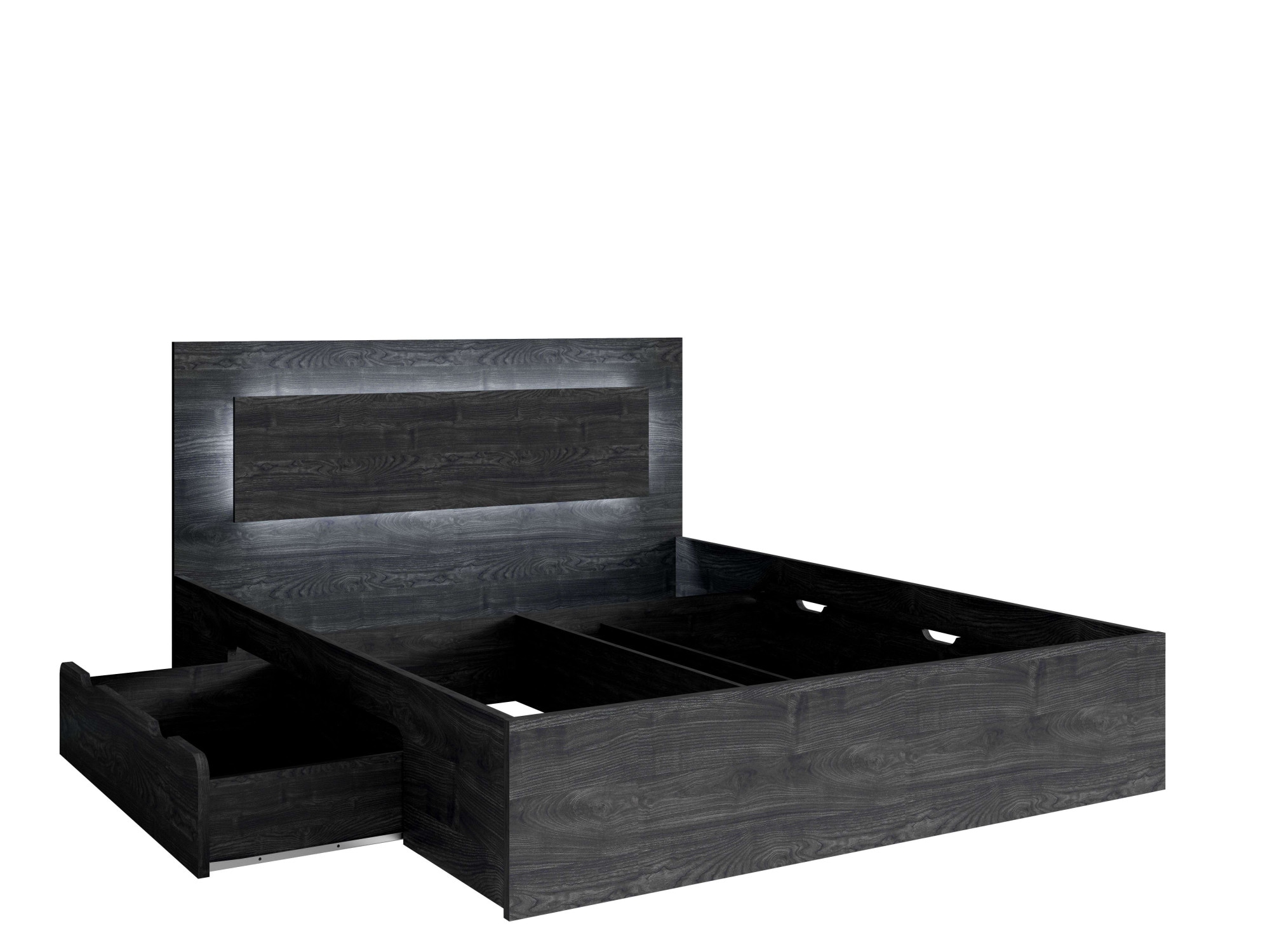 Home affaire Bett »PRESSAC mit Schubladen und Beleuchtung, in 2 Breiten - 160 und 180 cm« Bettgestell mit Schubladen, ohne Lattenrost und Matratze