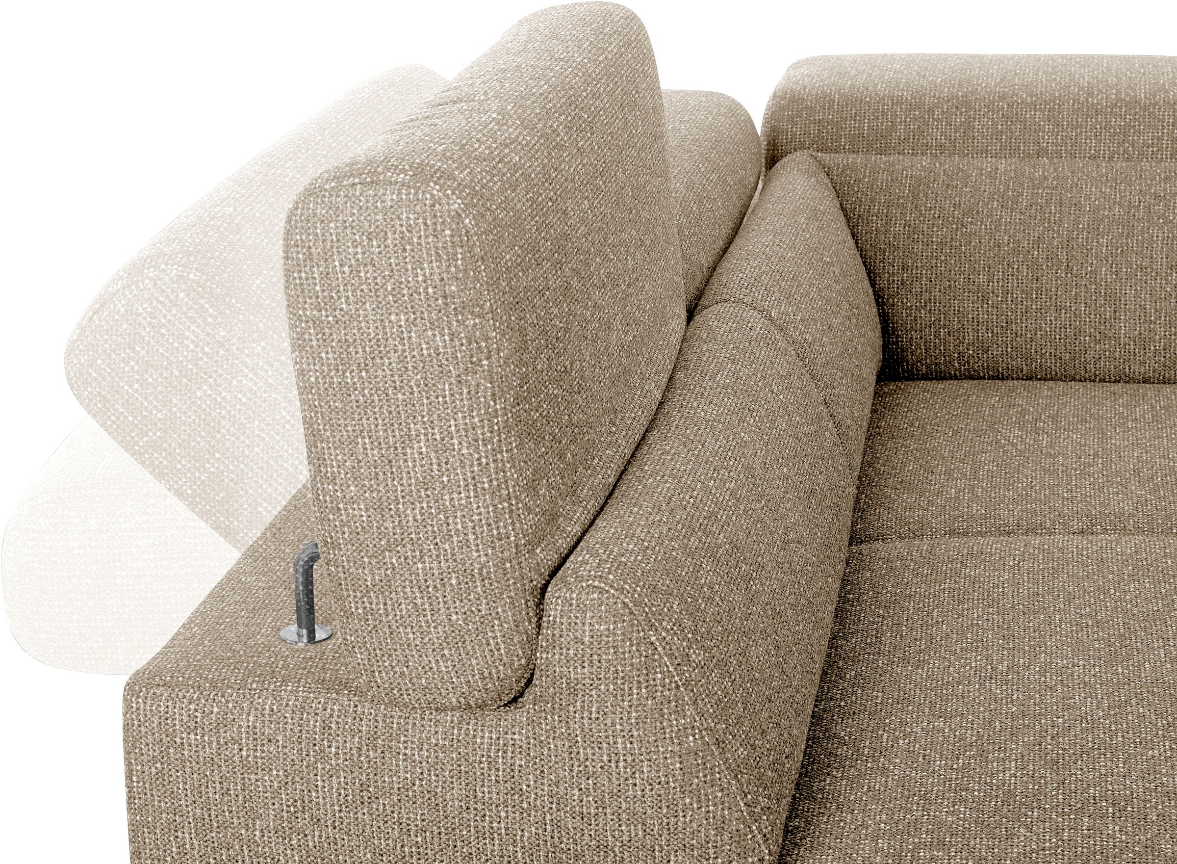 W.SCHILLIG Ecksofa »finn, Designsofa mit tollem Sitzkomfort, bequem, L-Form«, German Design Award 2016, Fußgestell Nussbaum natur, Breite 281 cm