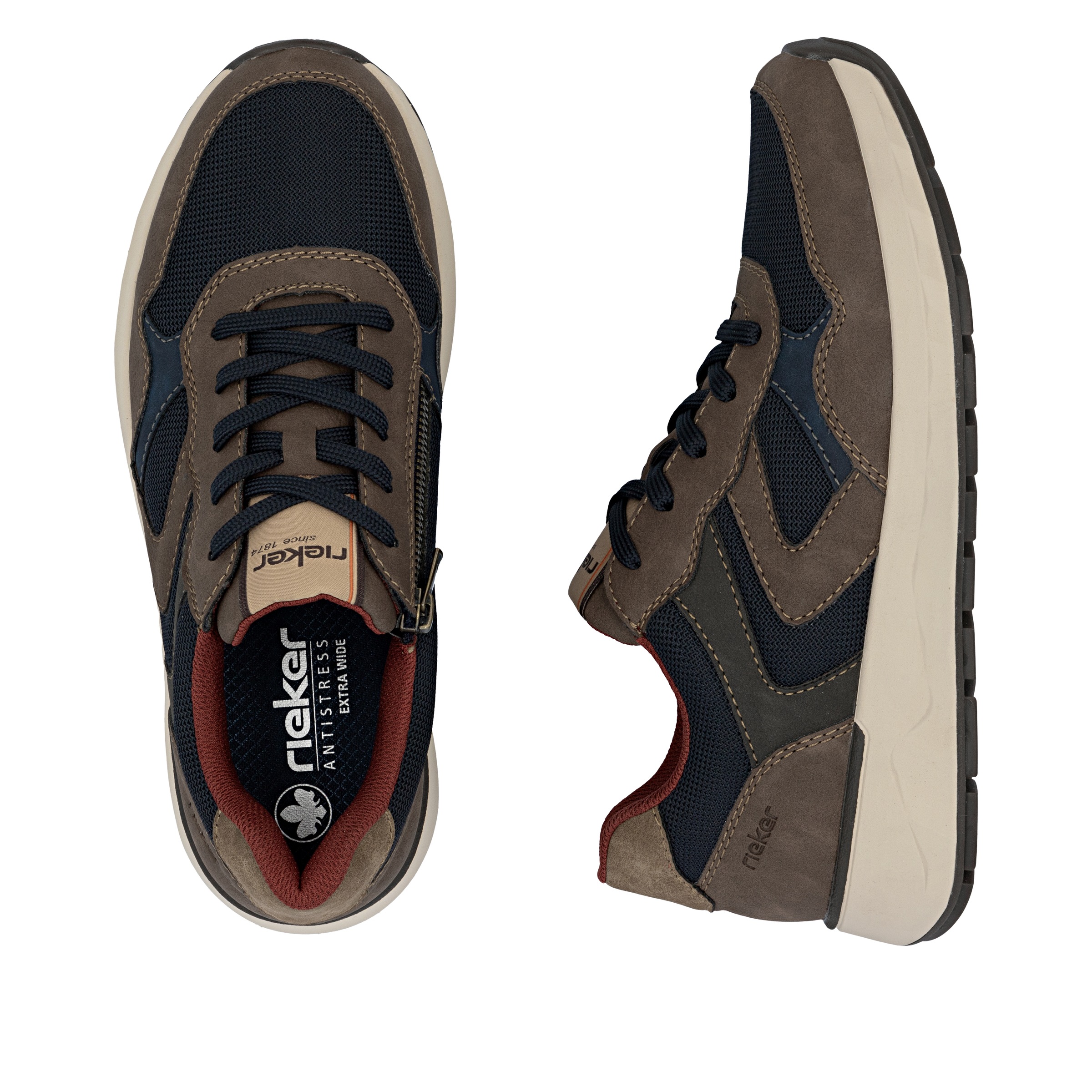 Rieker Sneaker, Schnürschuh, Halbschuh, Freizeitschuh mit weichem Schaftrand