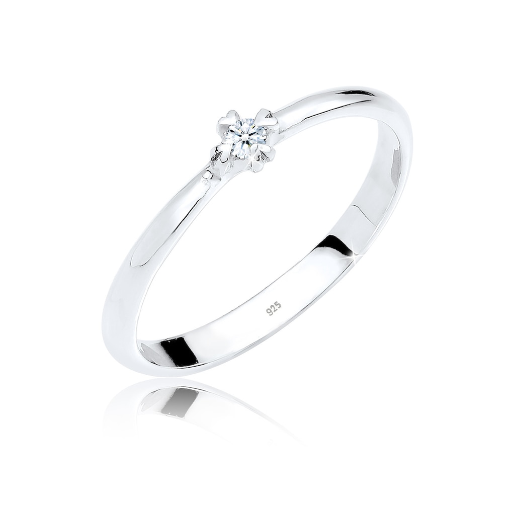 Elli DIAMONDS Verlobungsring »Solitär Verlobung Diamant 0.03 ct. 925 Silber«
