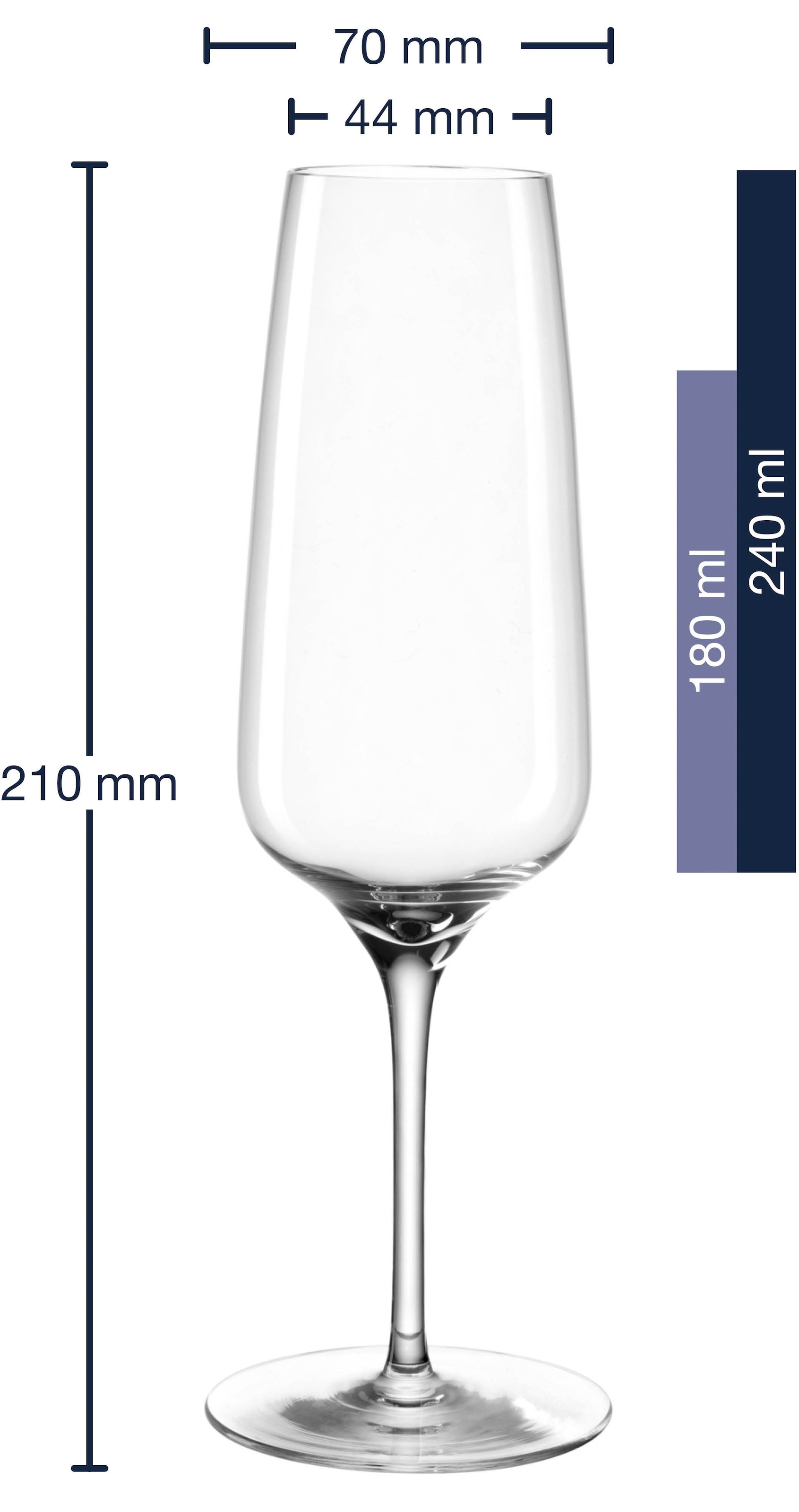 LEONARDO Sektglas »Glas CESTI, 240 ml, 6er-Set«, (Set, 6 tlg.), spülmaschinengeeignet