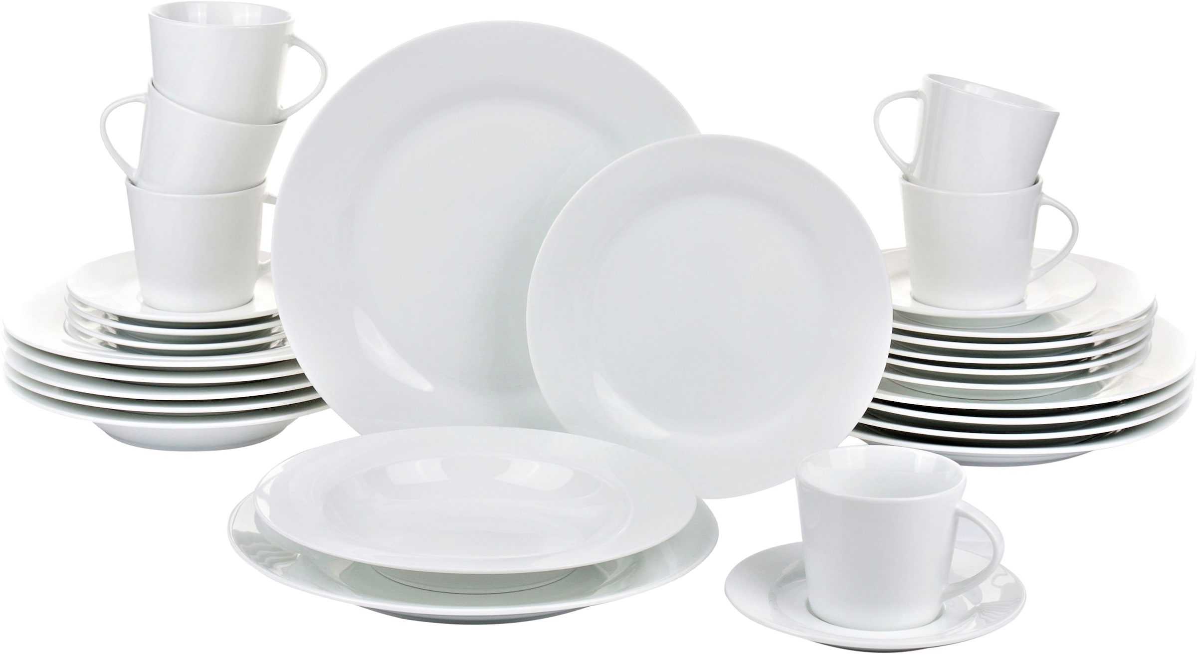 Retsch Arzberg Kombiservice »Geschirr-Set, Service Classico«, (Set, 30 tlg.), zeitlose, schlichte Form, 30 Teile, für 6 Personen