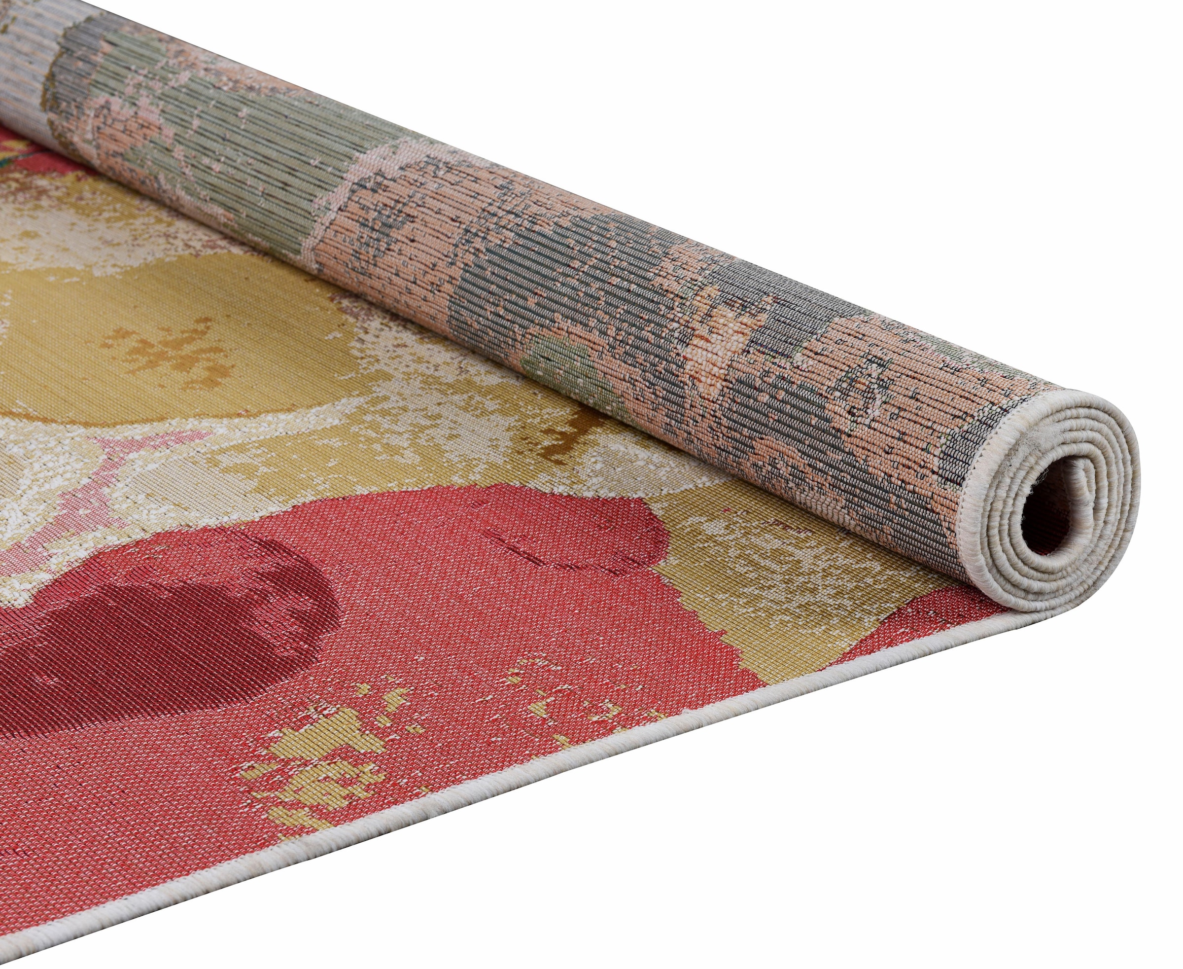 TOM TAILOR HOME Teppich »Garden Blossom«, rechteckig, 3 mm Höhe, Flachgewebe, modernes Blumen Design, In- und Outdoor geeignet