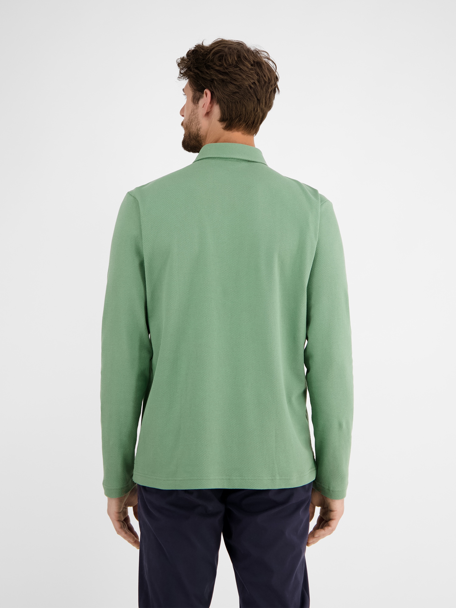 LERROS Langarmshirt »LERROS Herren Langarmpolo in Waffel-Piqué«