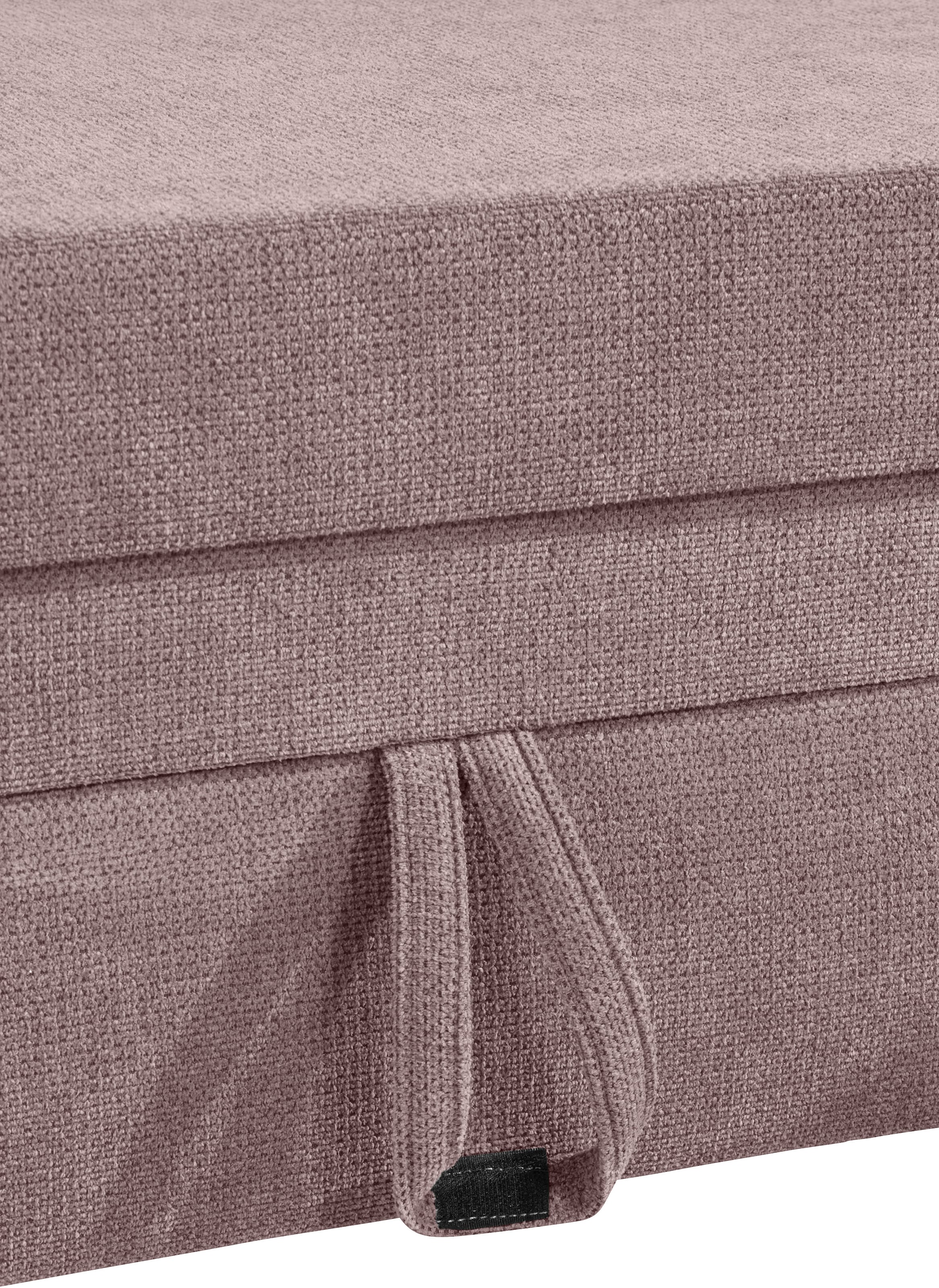 Places of Style Ecksofa »Lolland L-Form«, Wahlweise mit Bettfunktion und Stauraum, auch mit abwischbarem Bezug