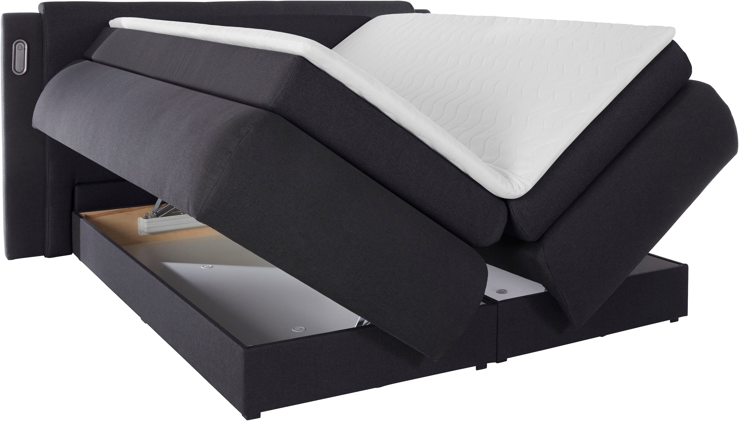 6. Bild von COLLECTION AB Boxspringbett »Borna«, inklusive Bettkasten, LED-Beleuchtung und Topper