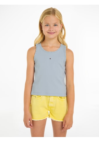 Tanktop »ESSENTIAL RIB LACE TANK TOP«, Kinder bis 16 Jahre, Rüsche am Auschnitt & Ärmel