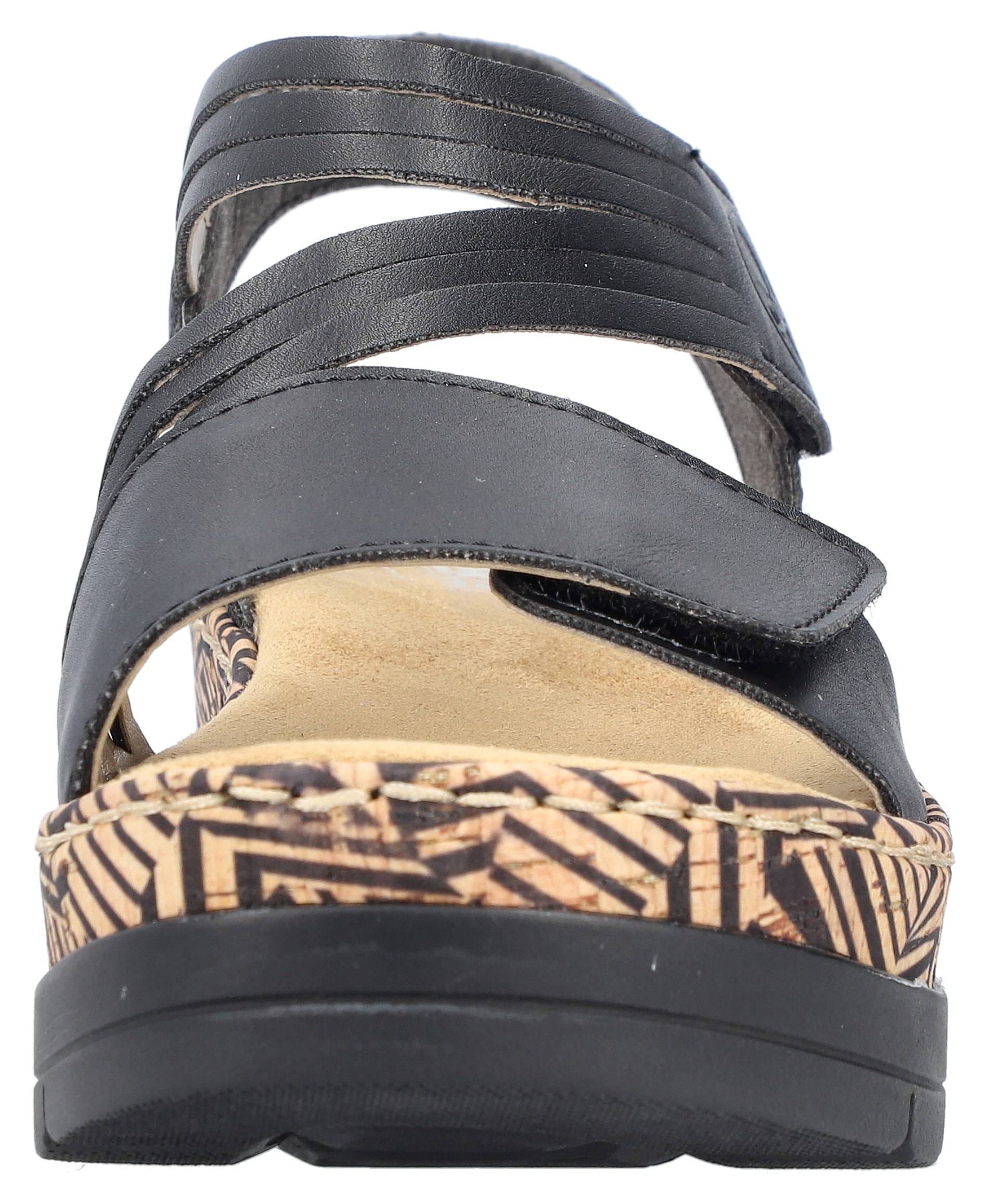 Rieker Keilsandalette  , Sommerschuh, Sandale, Keilabsatz, mit gemusterter Plateausohle