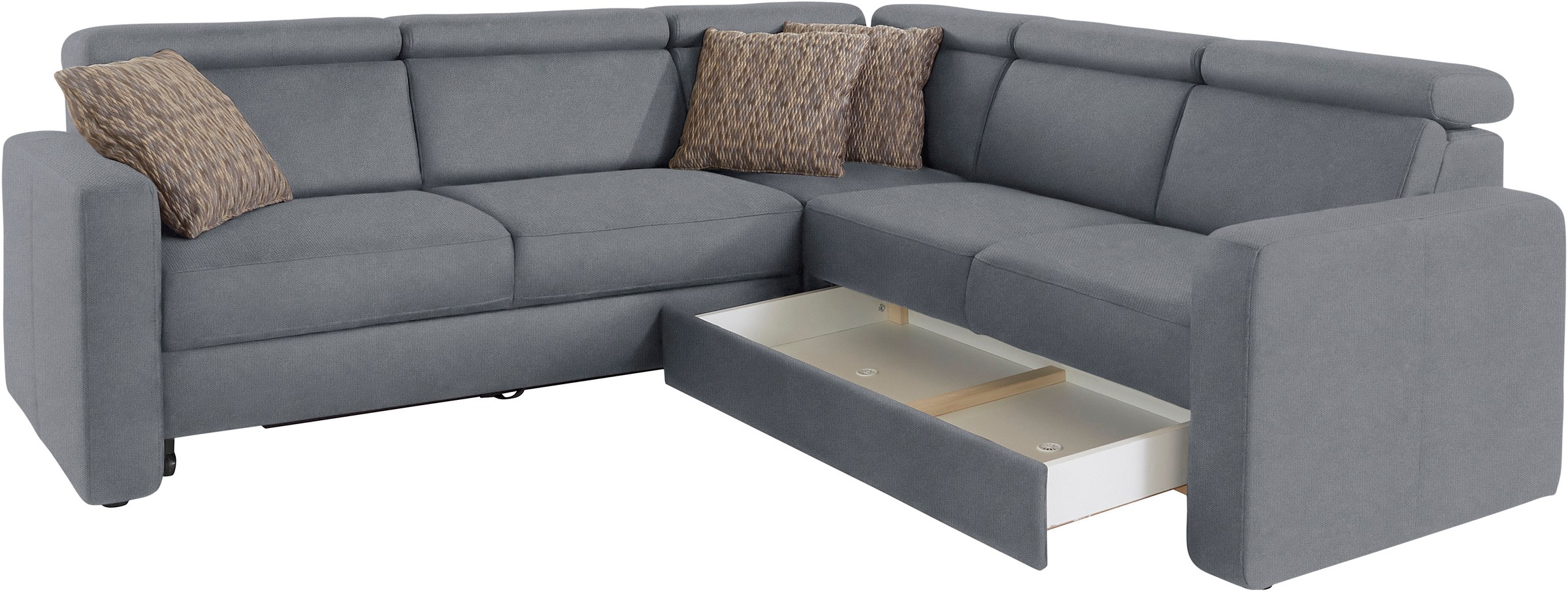 sit&more Ecksofa »Bologna L-Form«, Kopfteilverstellung, wahlweise mit Bettfunktion und Schubkasten