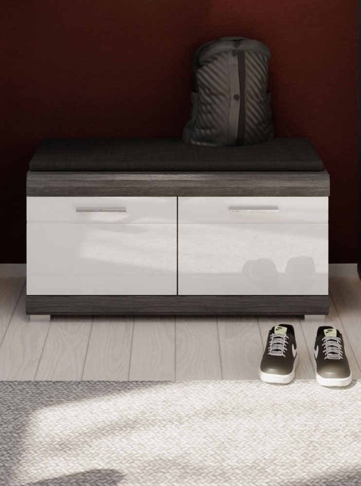 INOSIGN Sitzbank »Siena, Breite 90 cm, 2 Türen, 2 Einlegeböden, 4 Fächer«, (1 St.), Scout, Sitzbank Breite 90 cm, 2 Türen, 4 Fächer, Flur, Diele