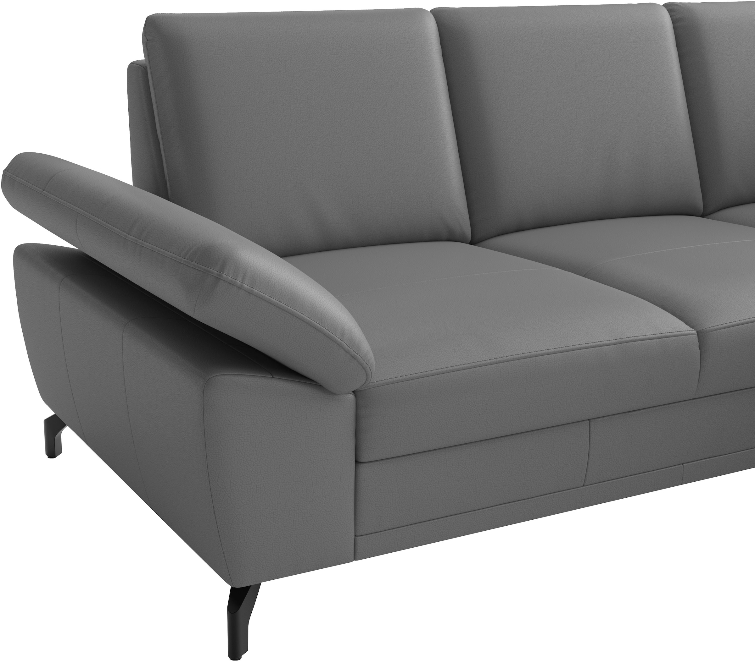 sit&more Ecksofa »Chelsea L-Form, B: 264 cm, Leder, inkl. Sitztiefen-&Armteilverstellung« optional mit Bettfunktion und Bettkasten
